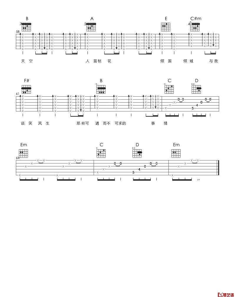 清风徐来吉他谱-c调-王菲-情在囧途，笑破红尘4