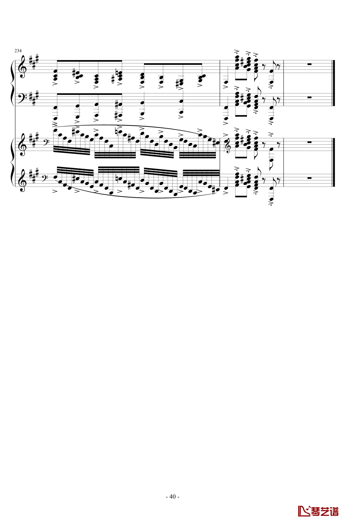 piano concerto no.6 in sharp f minor op.57 i.钢琴谱-一个球40