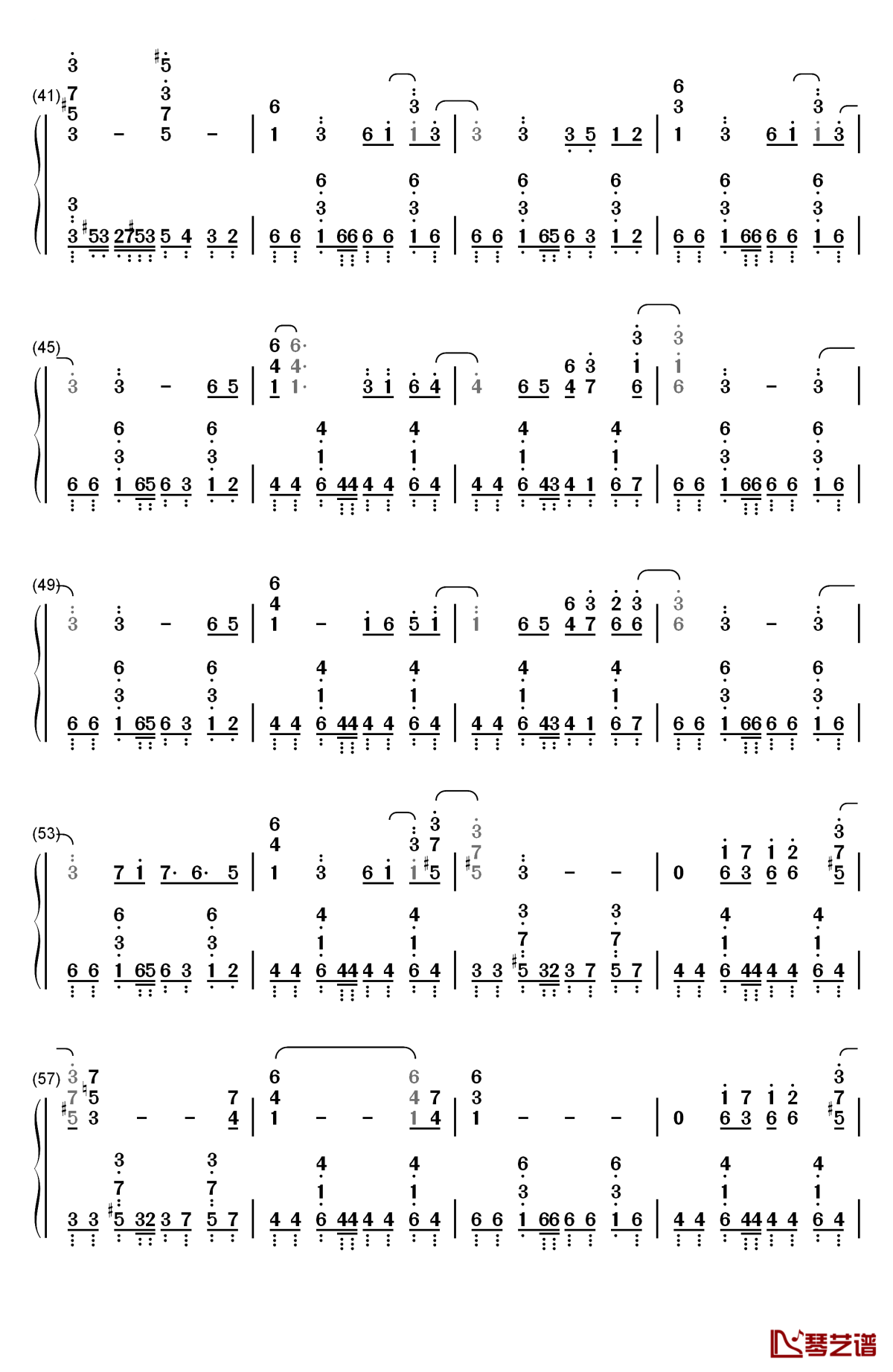 神様お願い钢琴简谱-数字双手-ハナエ（emi音乐）3