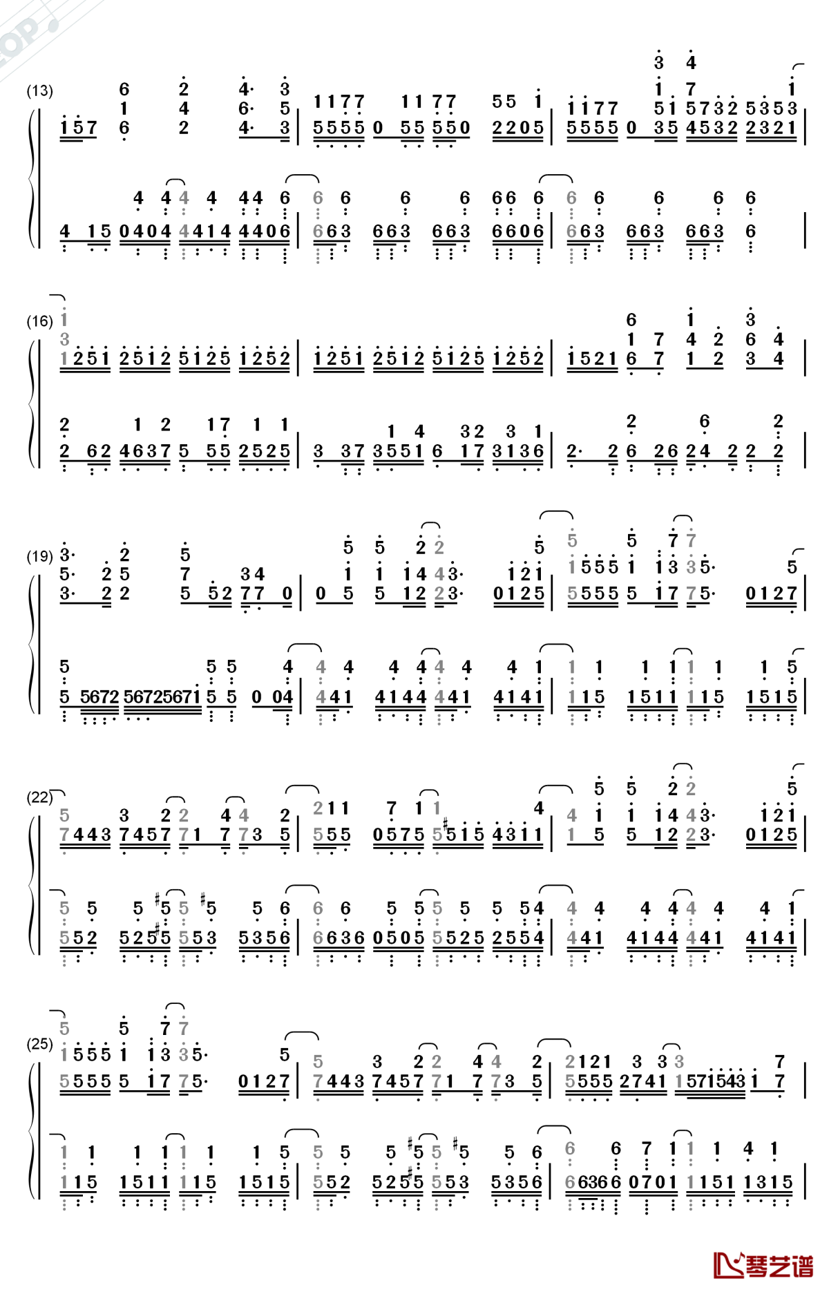 star frost钢琴简谱-数字双手-nonoc2