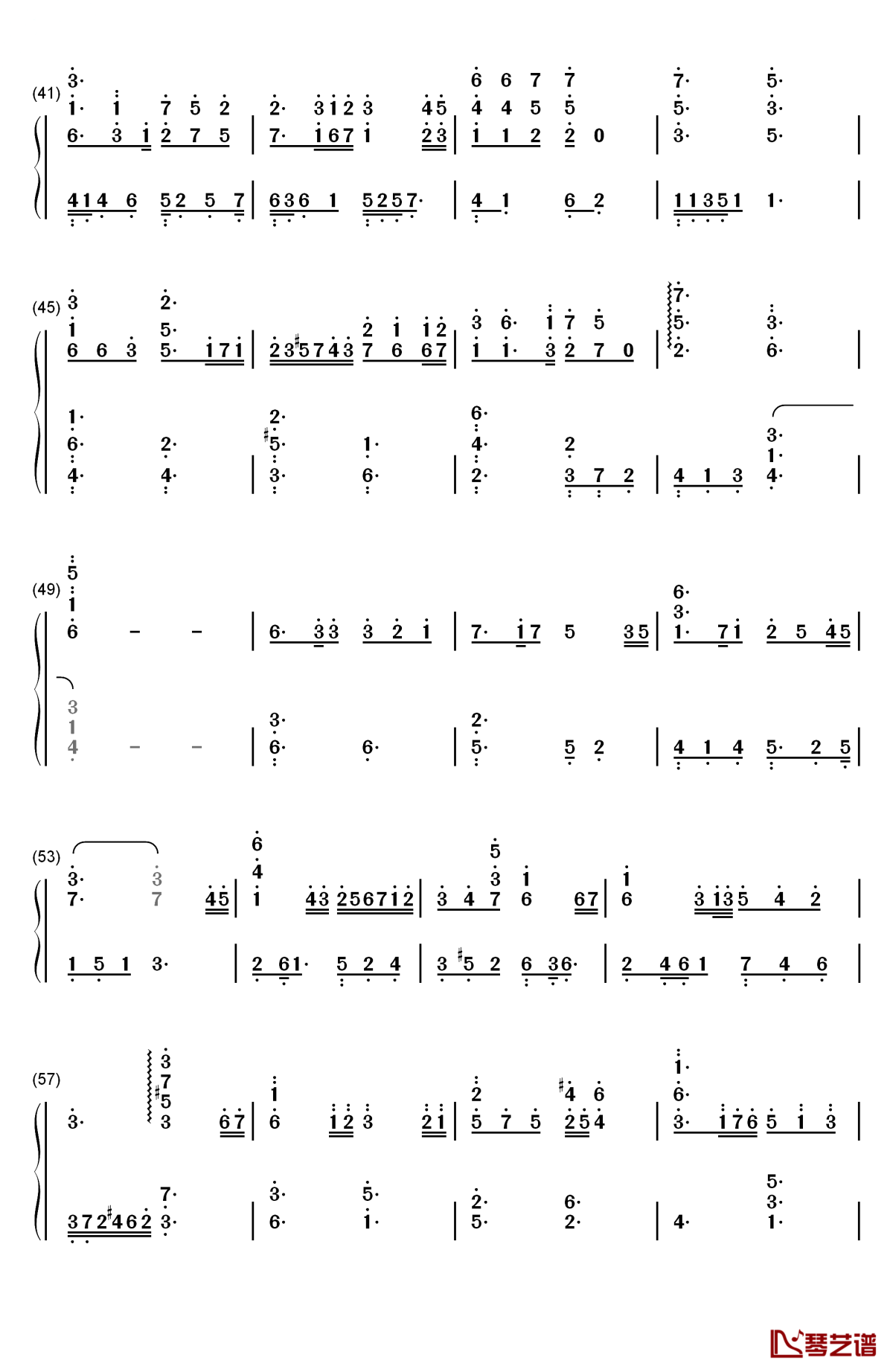 十亿光年的距离钢琴简谱-数字双手-v.k克3