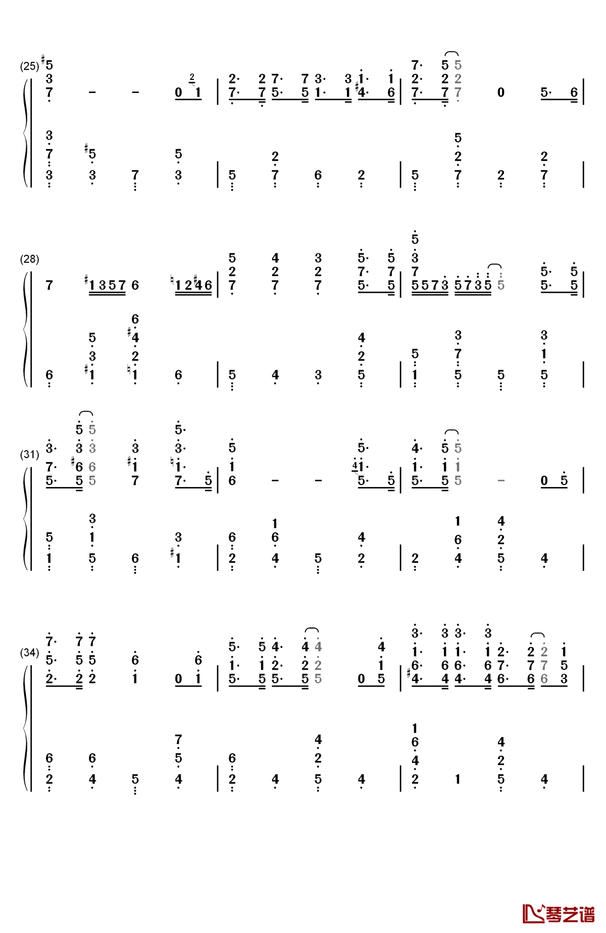 winter wonderland钢琴简谱-数字双手-珠儿  jewel3