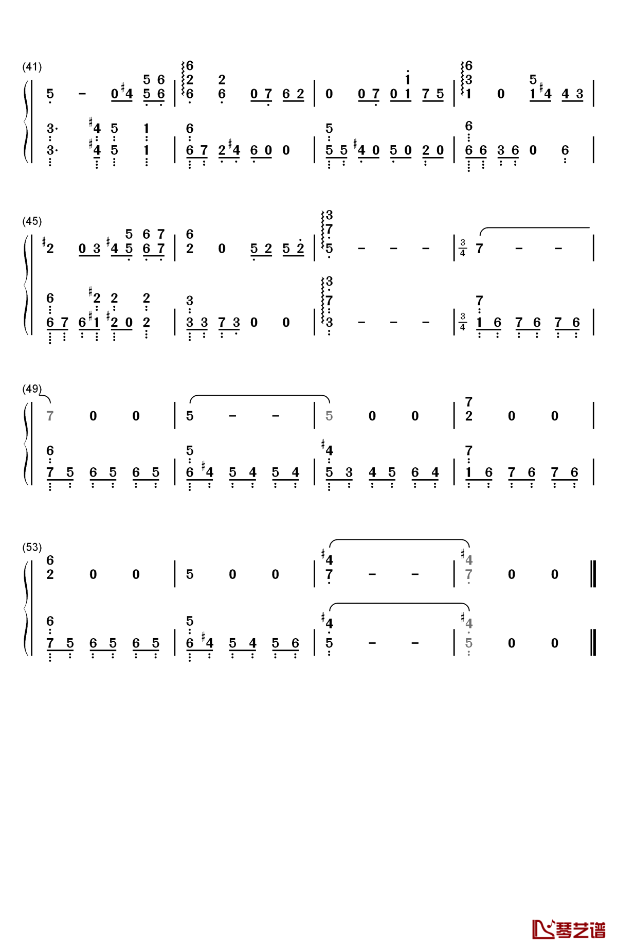 goodbye world钢琴简谱-数字双手-jang young-gyu3