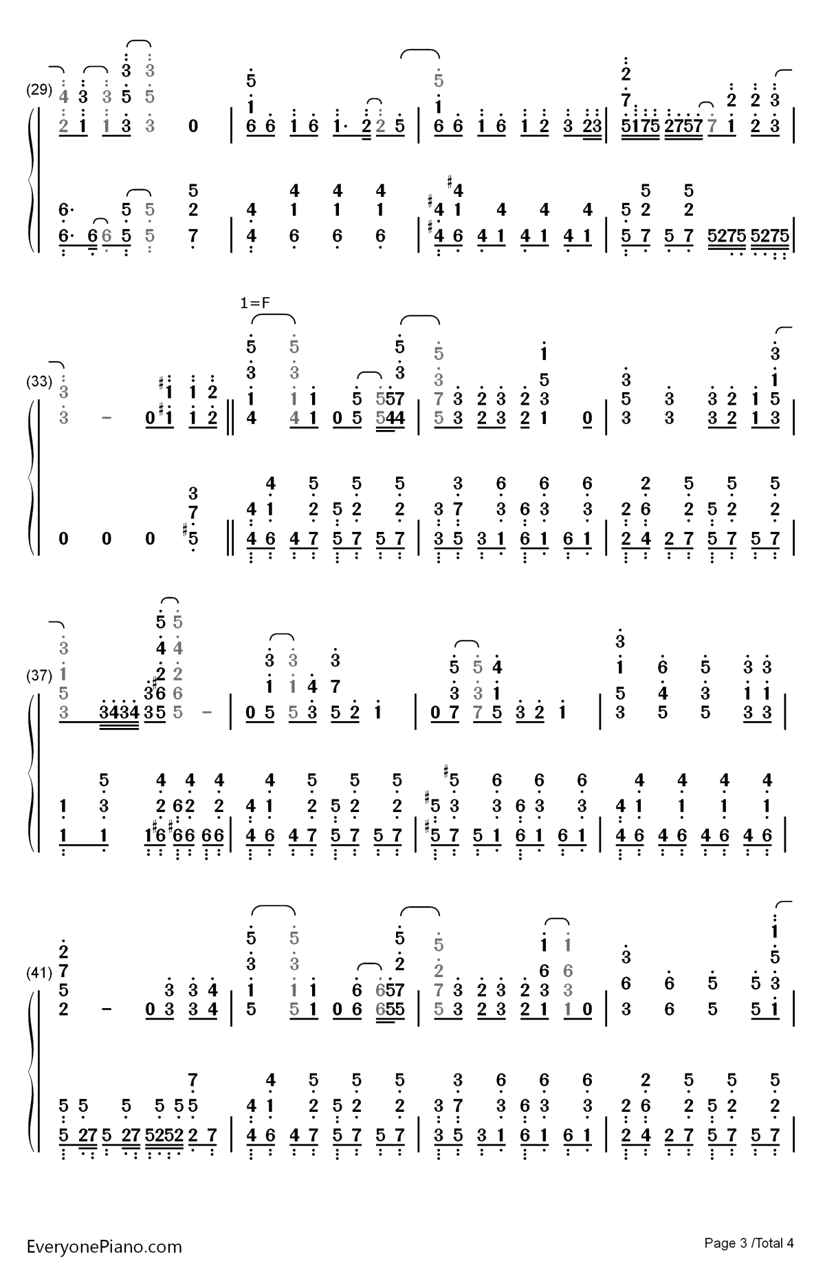 ダイスキ钢琴简谱-数字双手-大桥彩香3