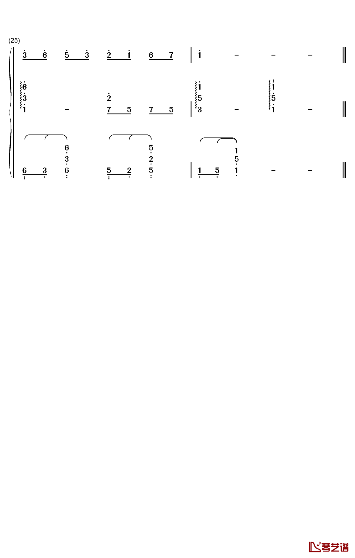 伦敦德里小调钢琴简谱-数字双手3