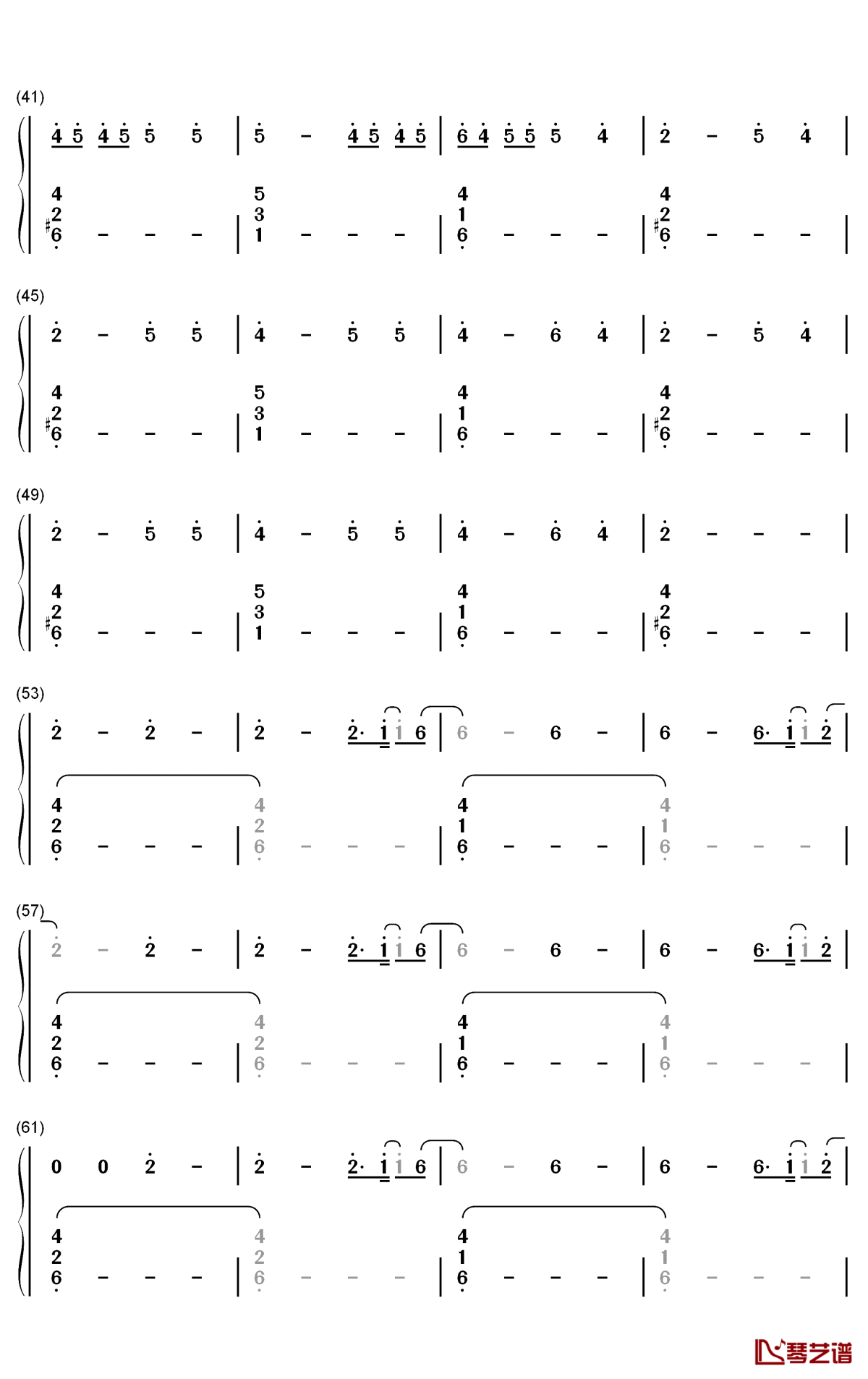 saved my life钢琴简谱-数字双手-sia3