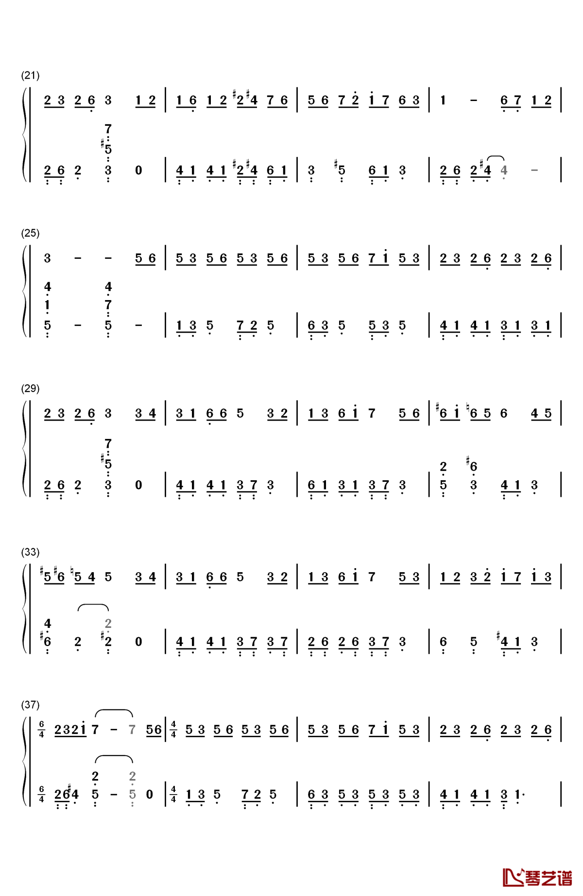 ソ.ラ.ソ.ミ piano ver钢琴简谱-数字双手-コーコーヤ2