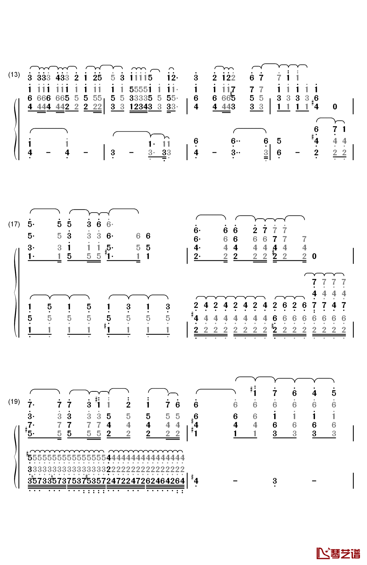 gravity钢琴简谱-数字双手-坂本真绫2