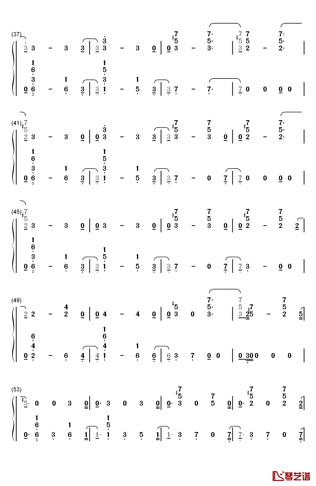 nothing left for you钢琴简谱-数字双手-sam smith3