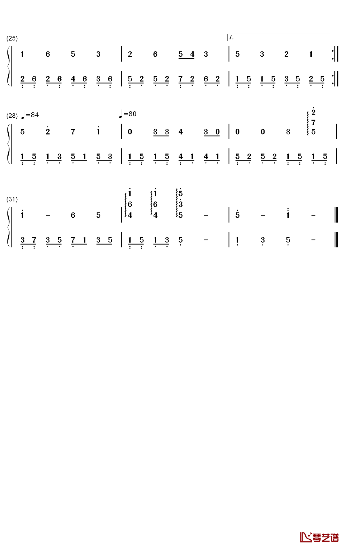 那年夏天钢琴简谱-数字双手-木木木子2