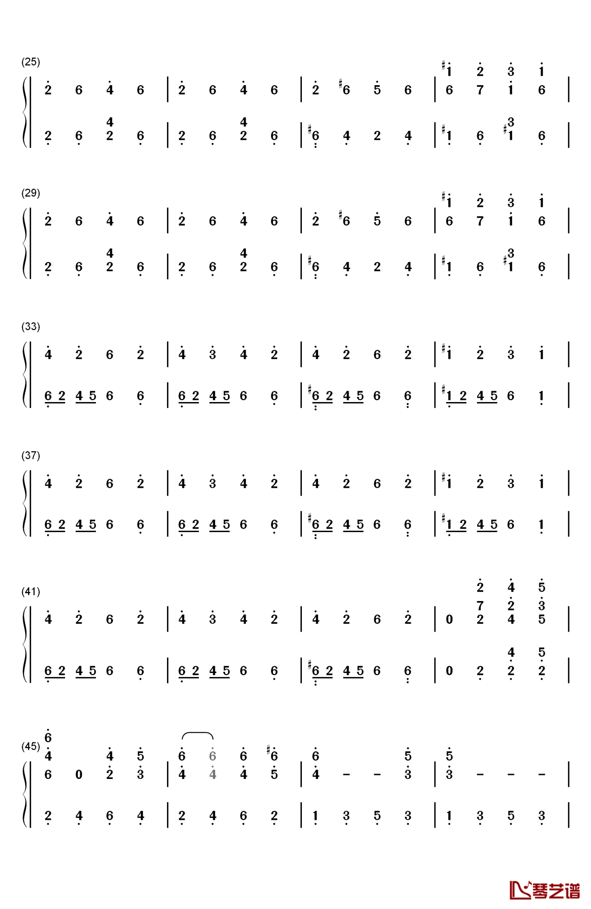 布拉格广场钢琴简谱-数字双手-蔡依林  周杰伦2