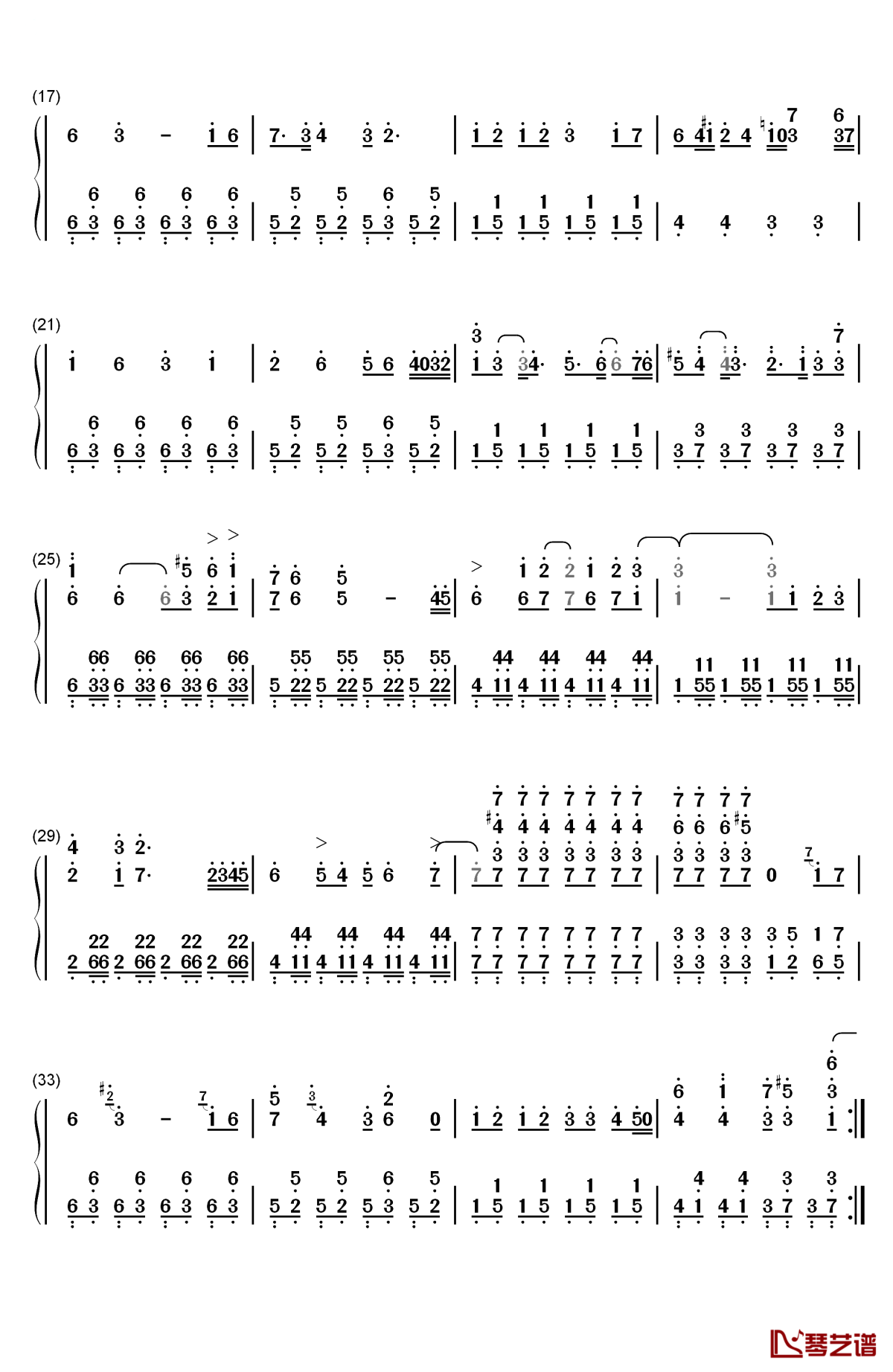 ぼくがいる~コナンのテーマ钢琴简谱-数字双手-大野克夫2