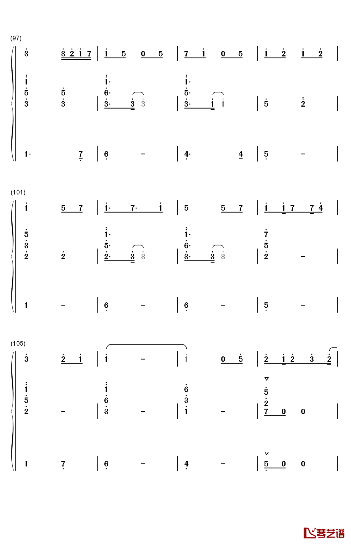 最后的旅行钢琴简谱-数字双手-rainton桐9