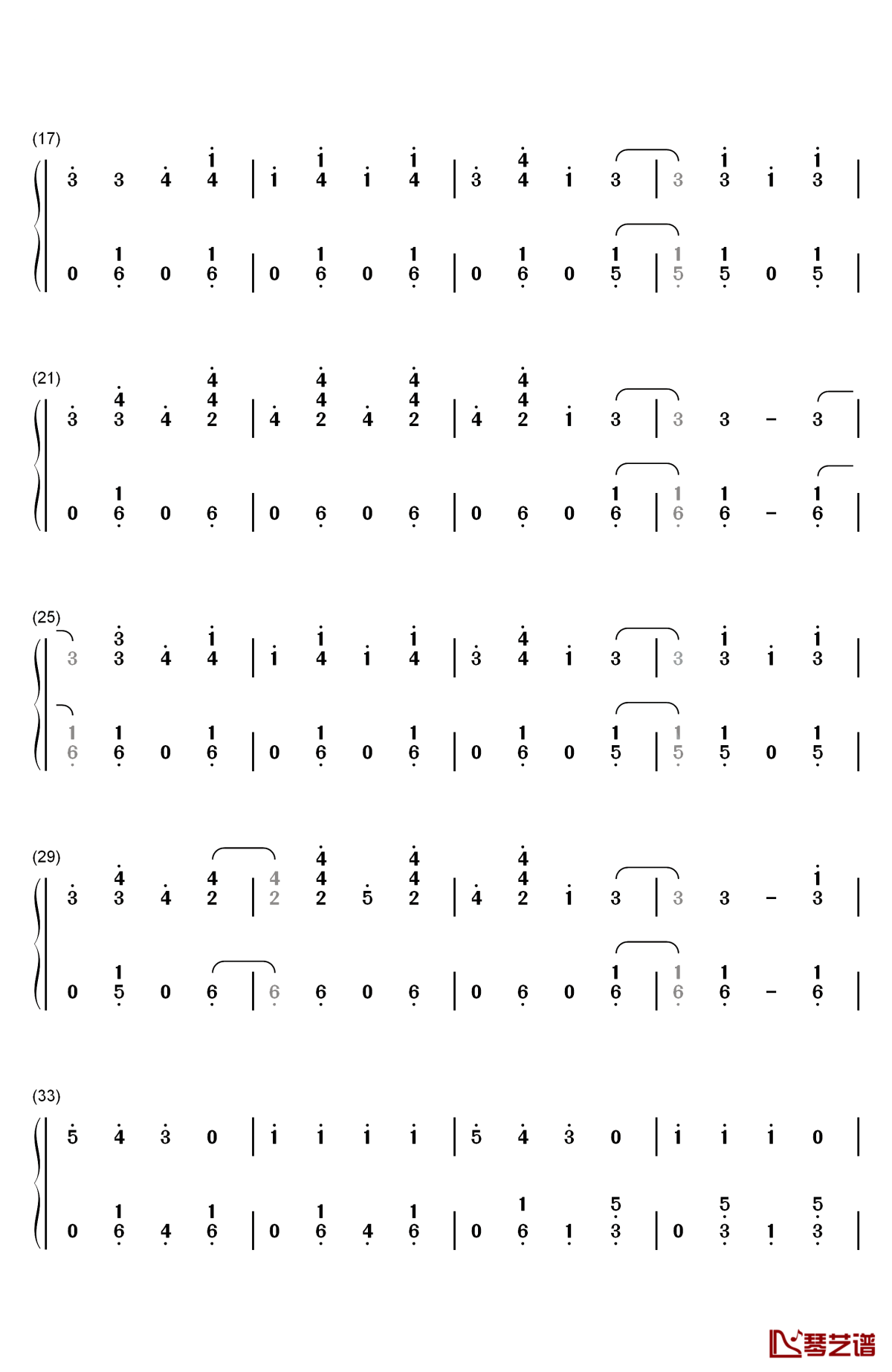 bella钢琴简谱-数字双手-wolfine2