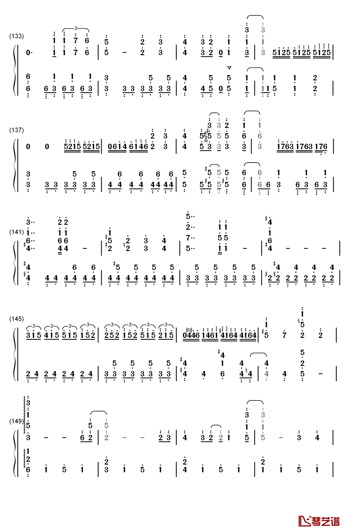 地球最后の告白を钢琴简谱-数字双手-gumi9