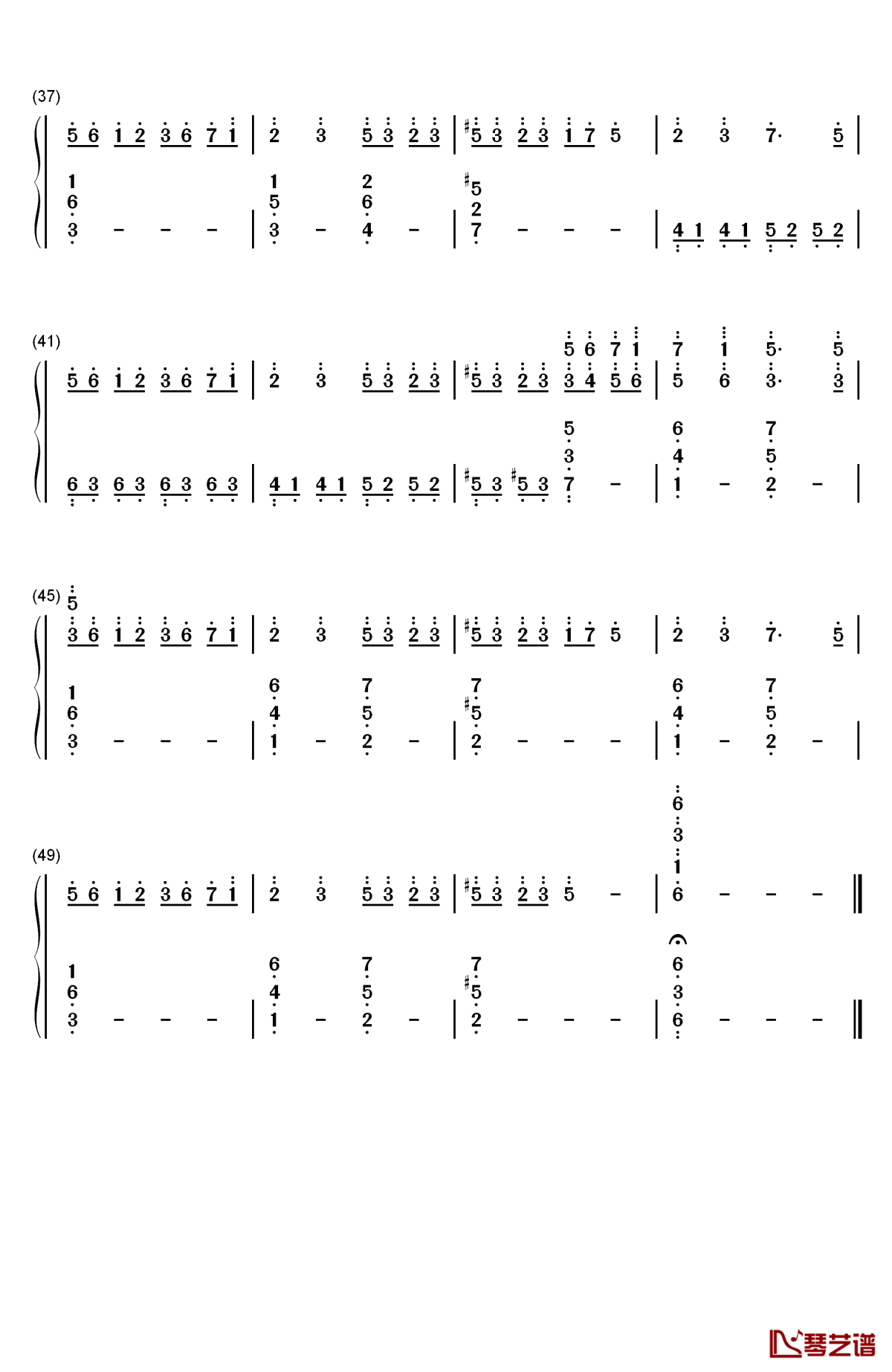 プレインエイジア钢琴简谱-数字双手-东方project3