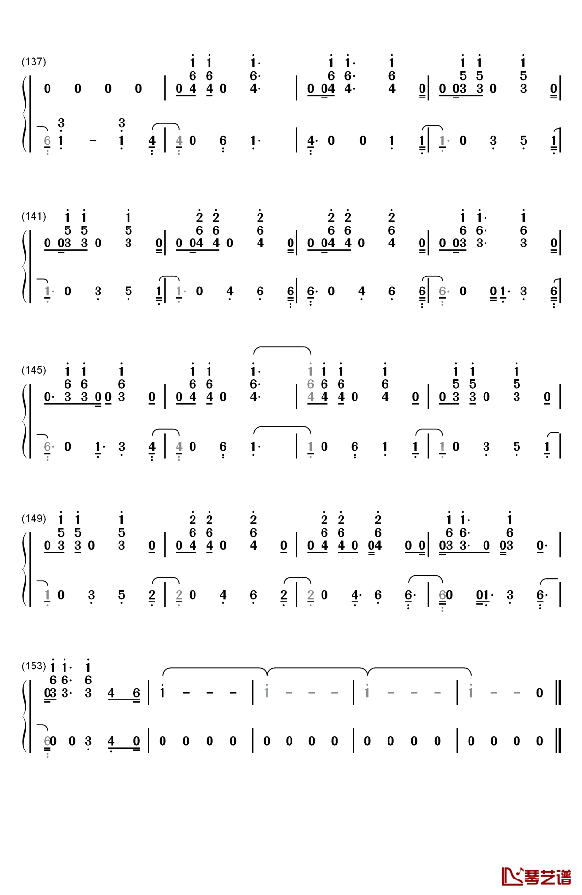 bella钢琴简谱-数字双手-wolfine8