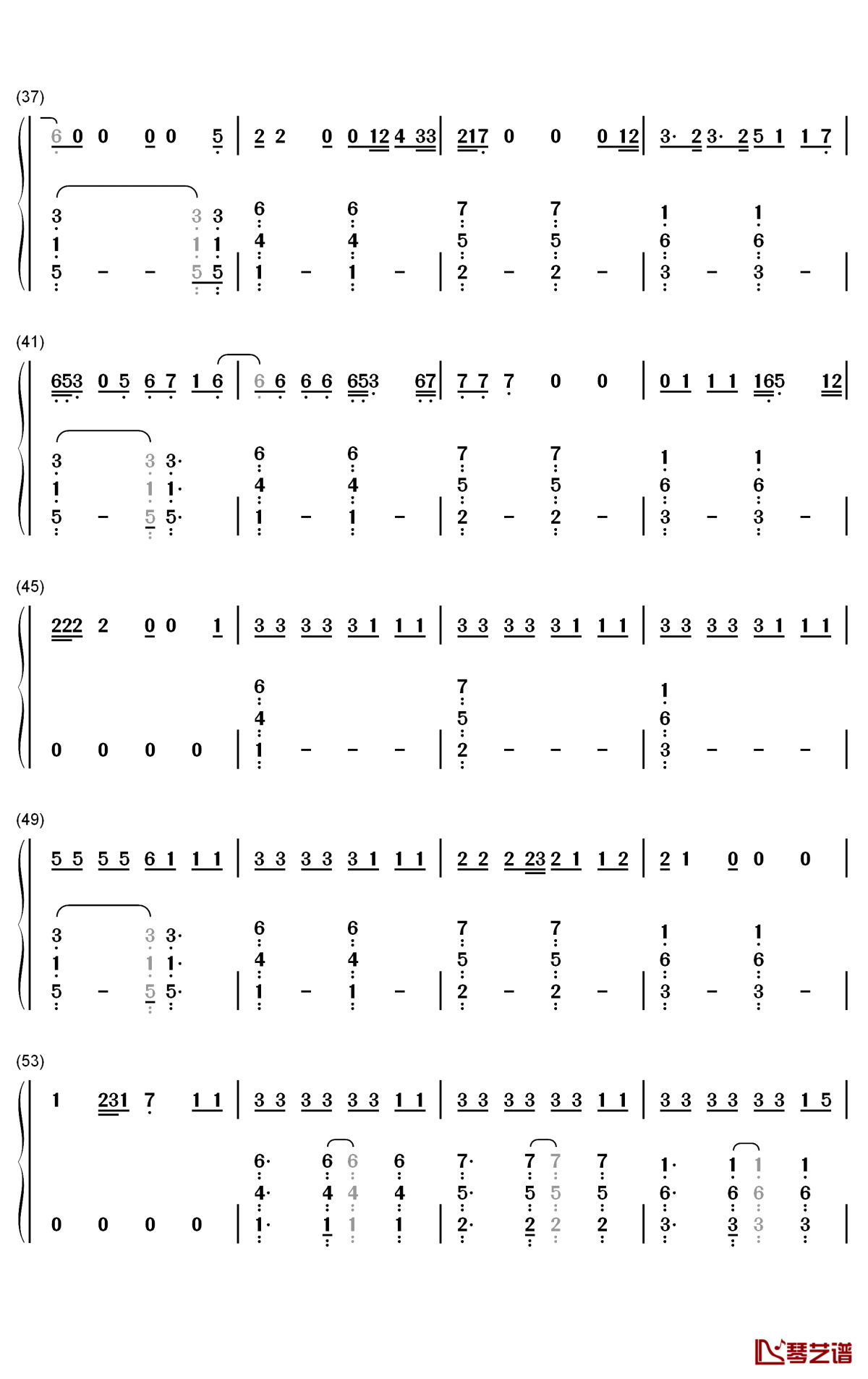 funny钢琴简谱-数字双手-zedd jasmine thompson3