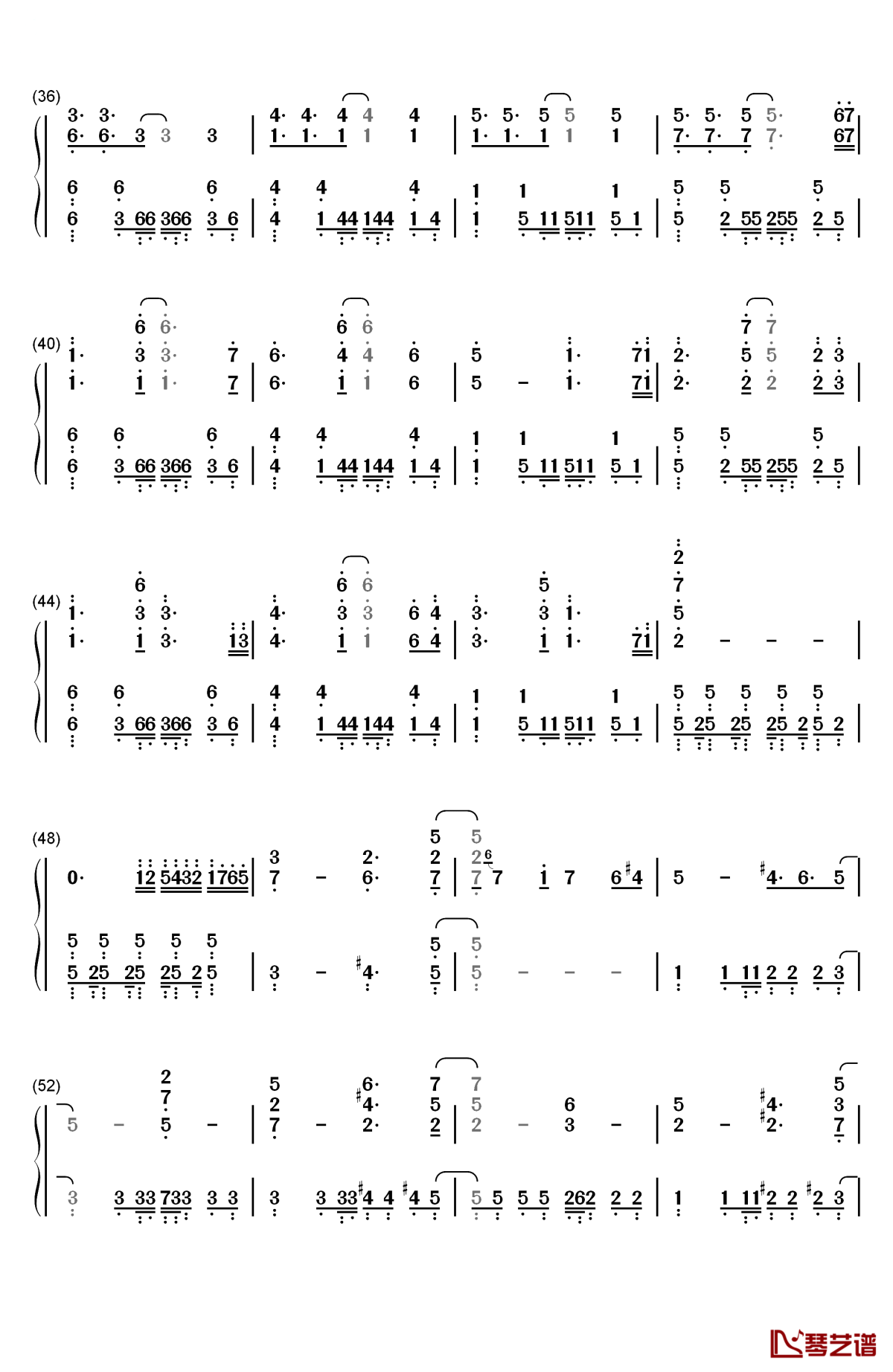 allied force钢琴简谱-数字双手-林ゆうき3