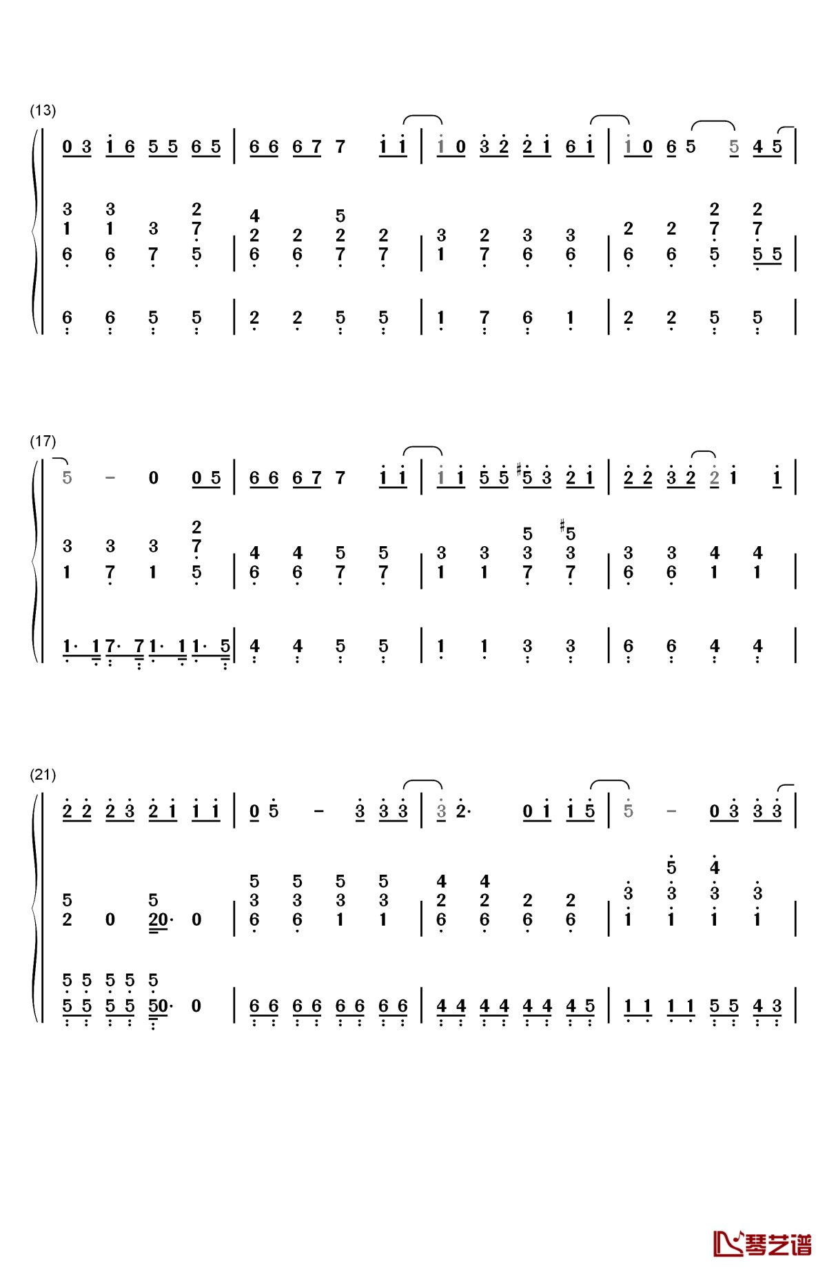 try钢琴简谱-数字双手-asher book2