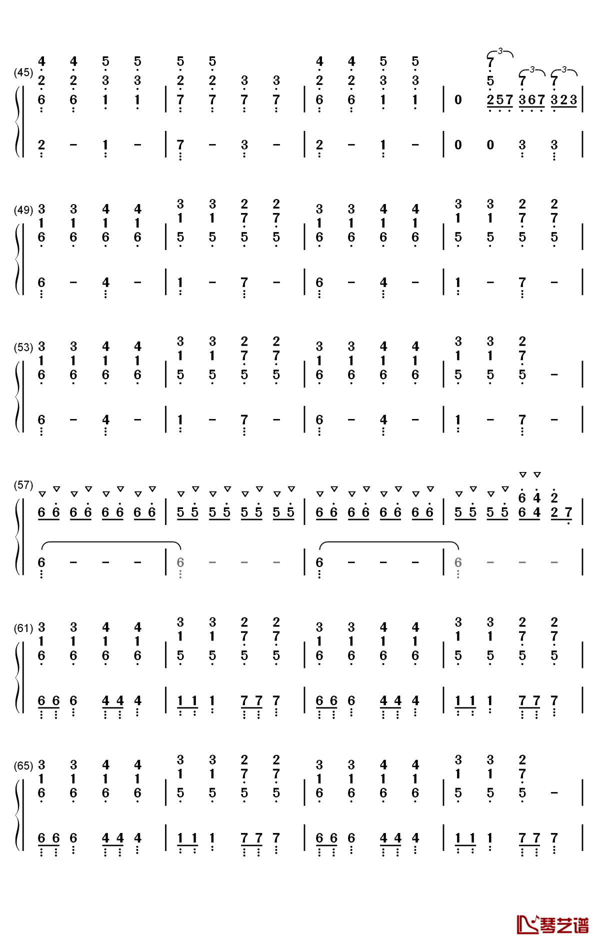 lying down钢琴简谱-数字双手-celine dion3