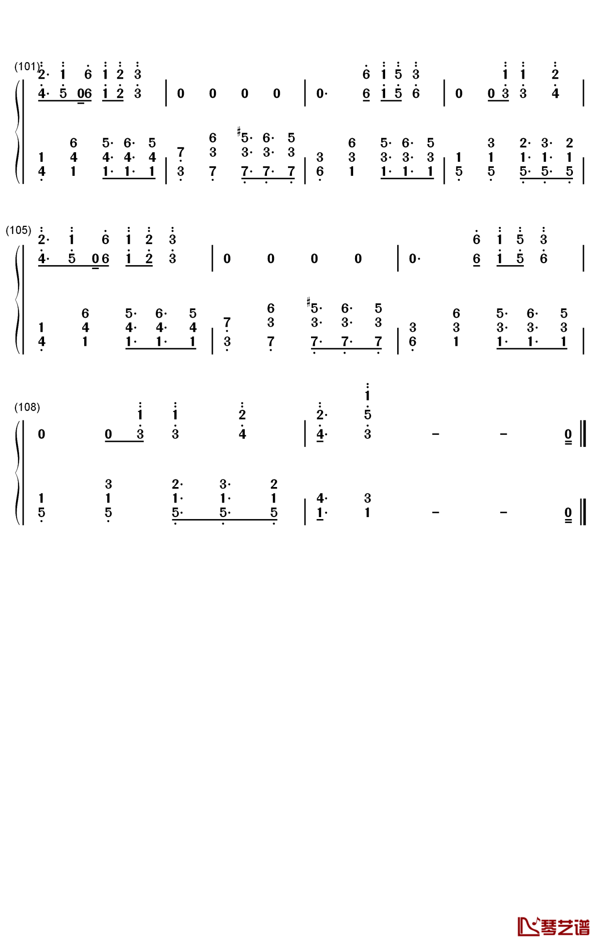 feel special钢琴简谱-数字双手-twice6