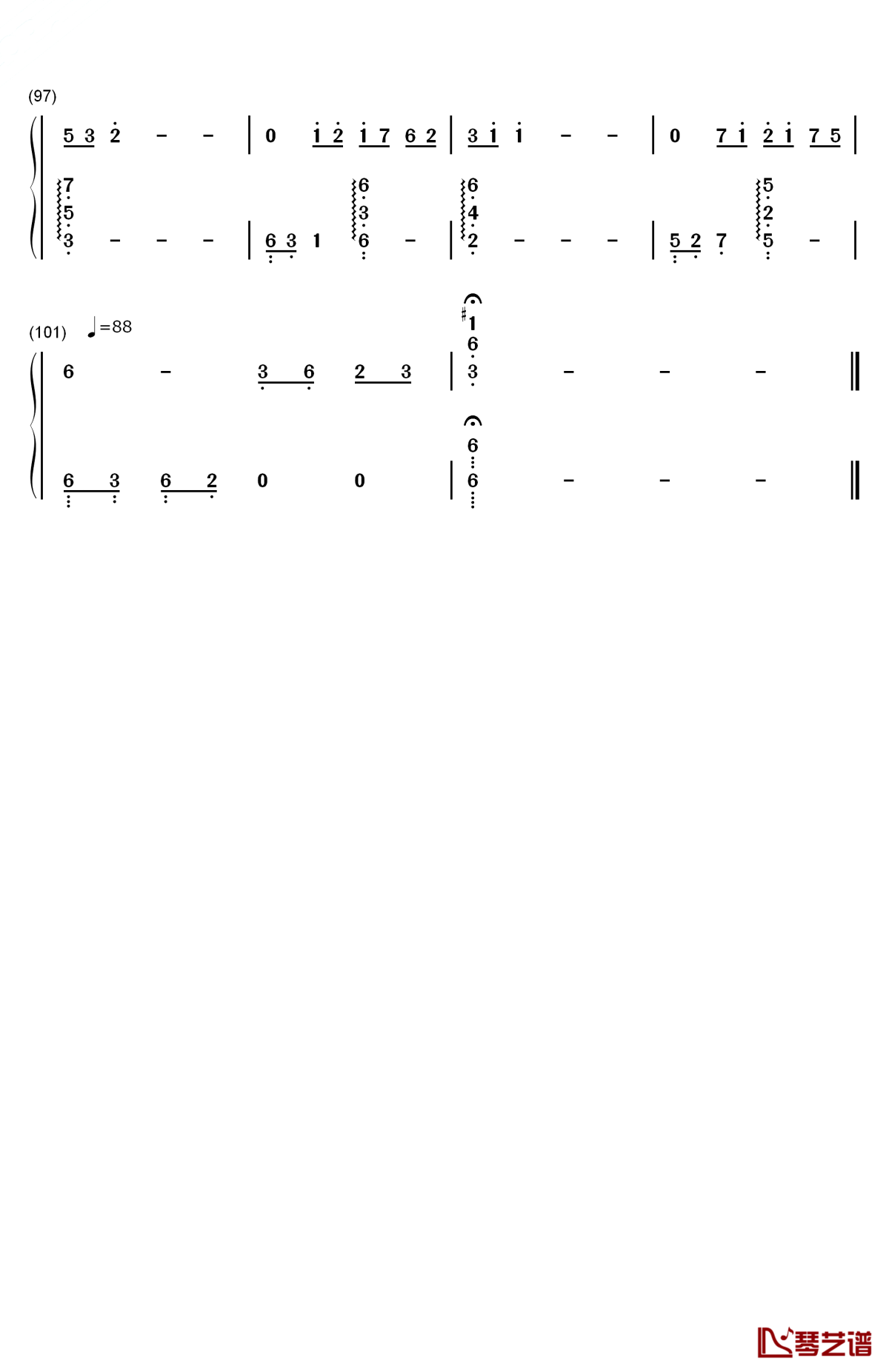 月の明り钢琴简谱-数字双手-伊田惠美5