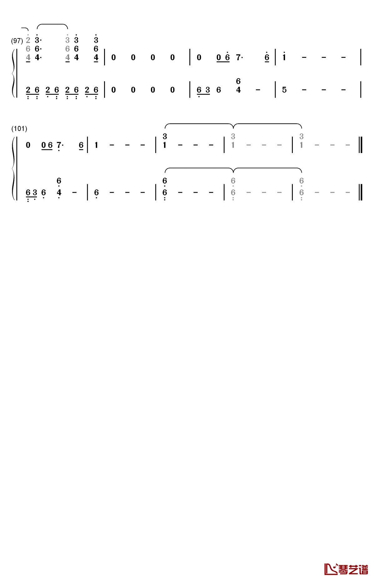 speechless钢琴简谱-数字双手-alan menken6