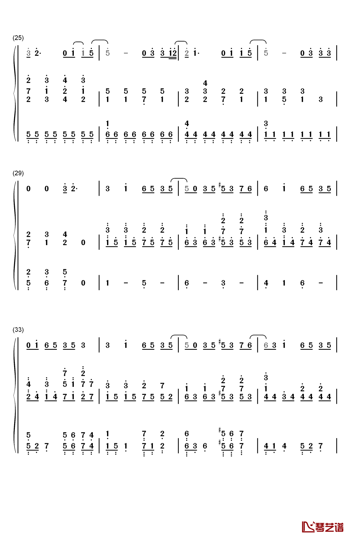 try钢琴简谱-数字双手-asher book3