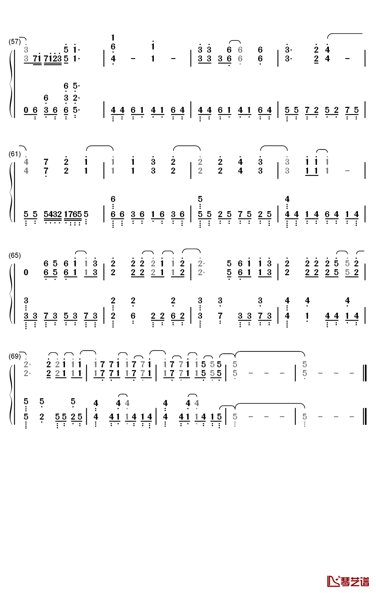 resolution钢琴简谱-数字双手-戸松遥4