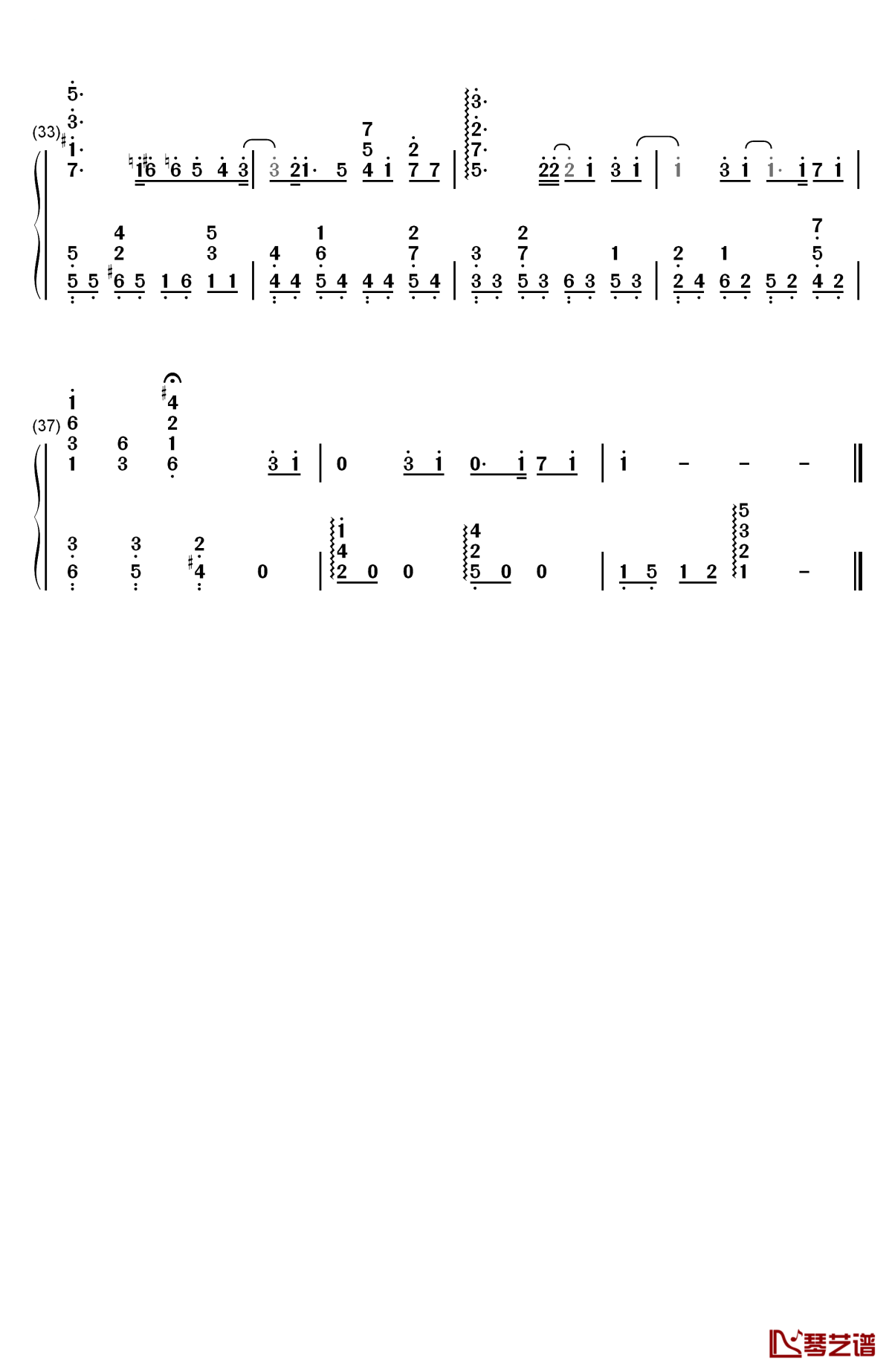 ユメセカイ钢琴简谱-数字双手-户松遥3