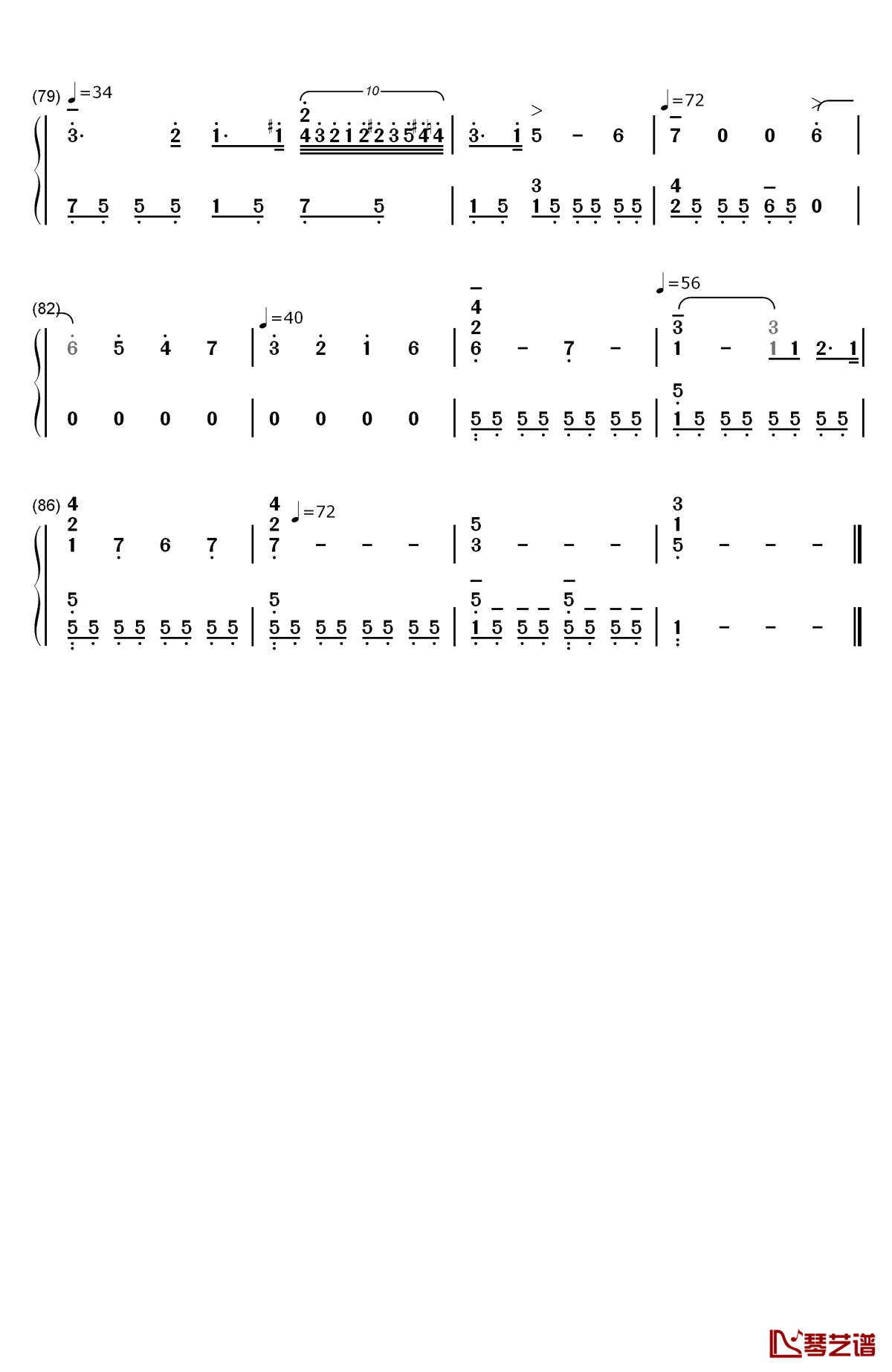 雨滴前奏曲钢琴简谱-数字双手-肖邦5