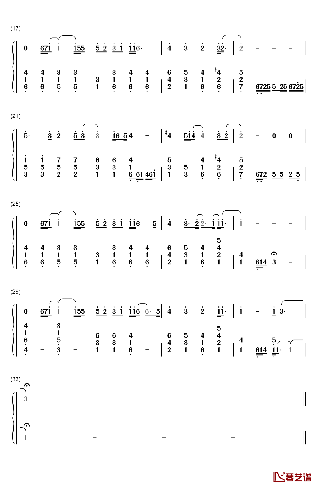 狮子王插曲钢琴简谱-数字双手-elton john2