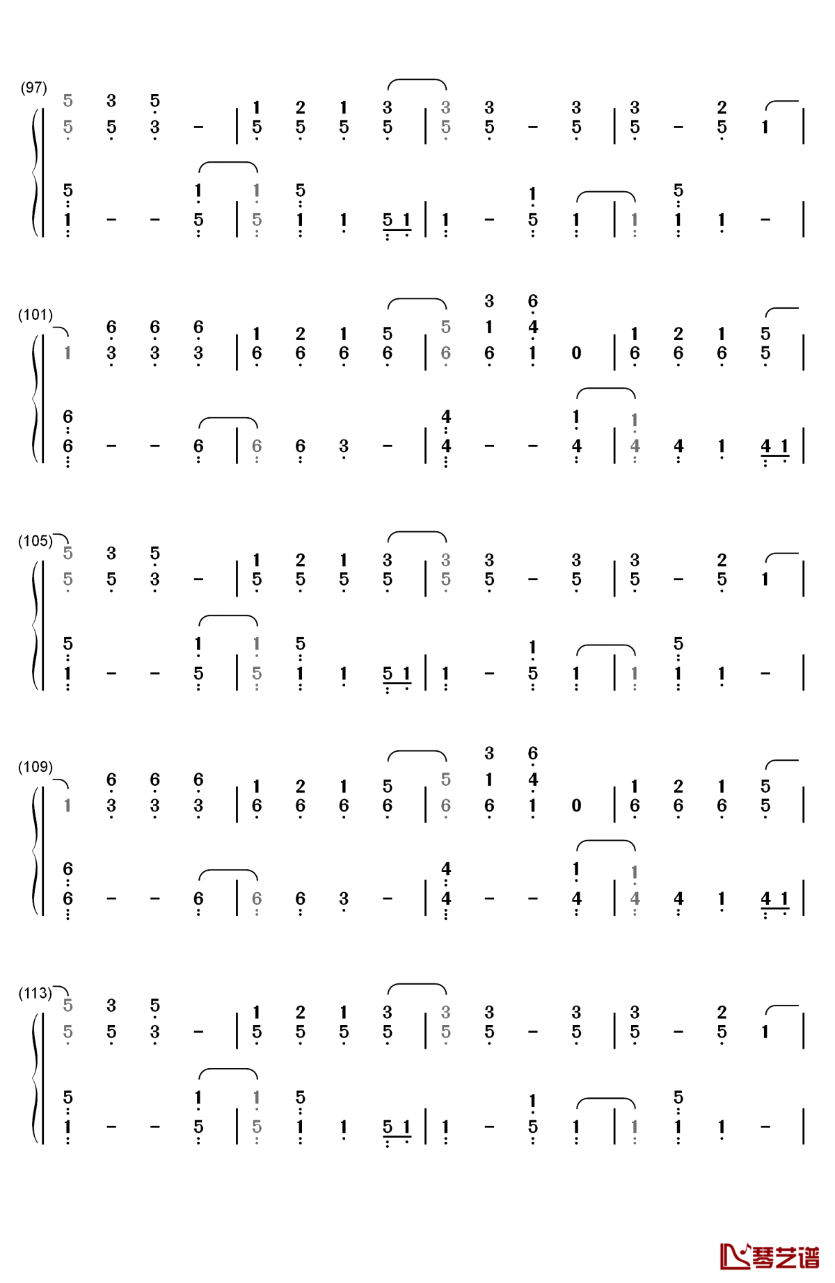 the scientist钢琴简谱-数字双手-coldplay6