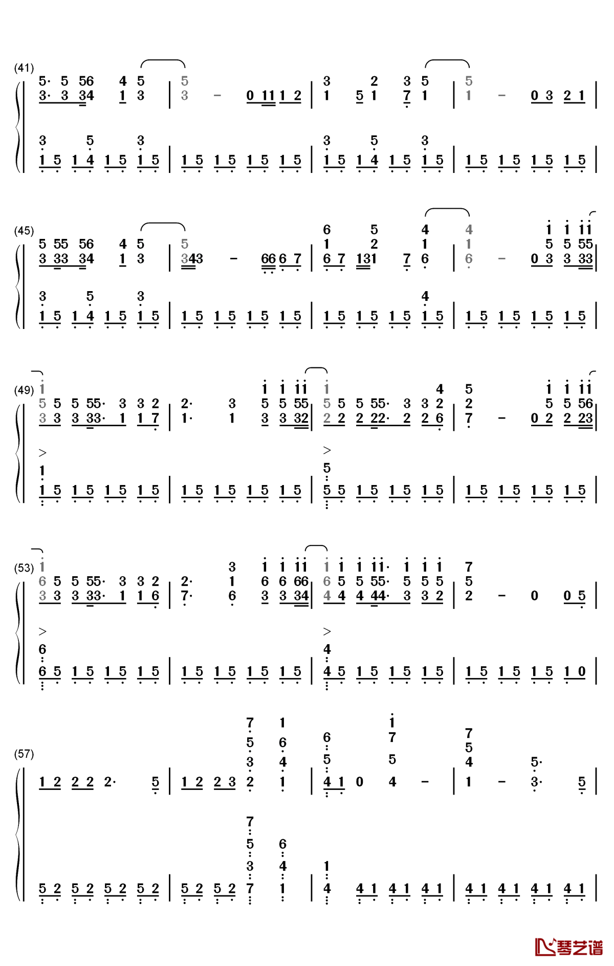 the last time钢琴简谱-数字双手-the script3