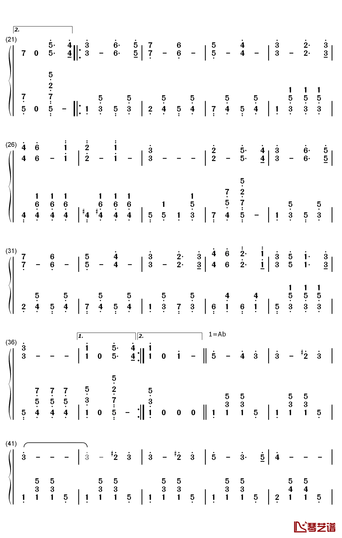 the stars and stripes forever钢琴简谱-数字双手-john philip sousa2