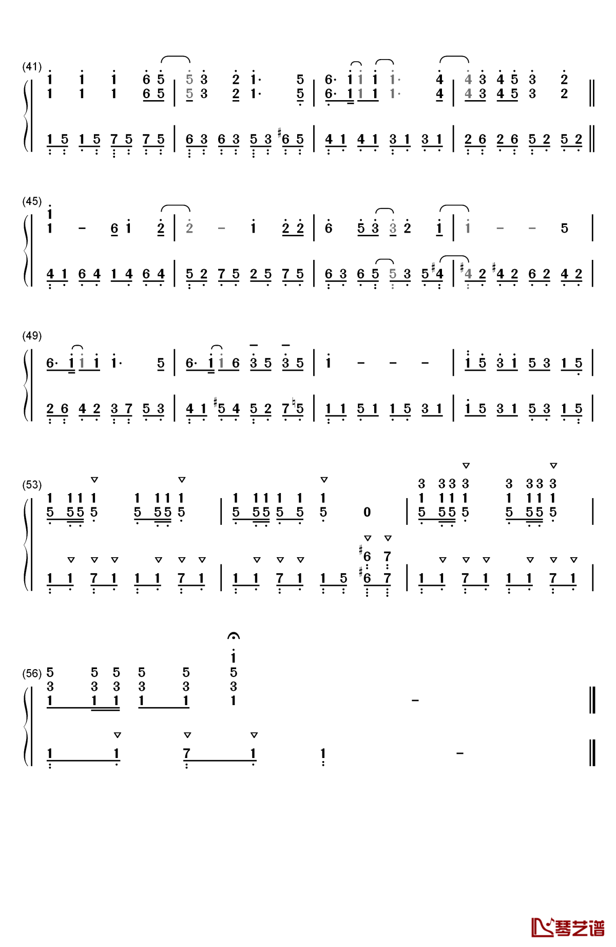 うまるん体操钢琴简谱-数字双手-田中爱美 影山灯 白石晴香 古川由利奈3