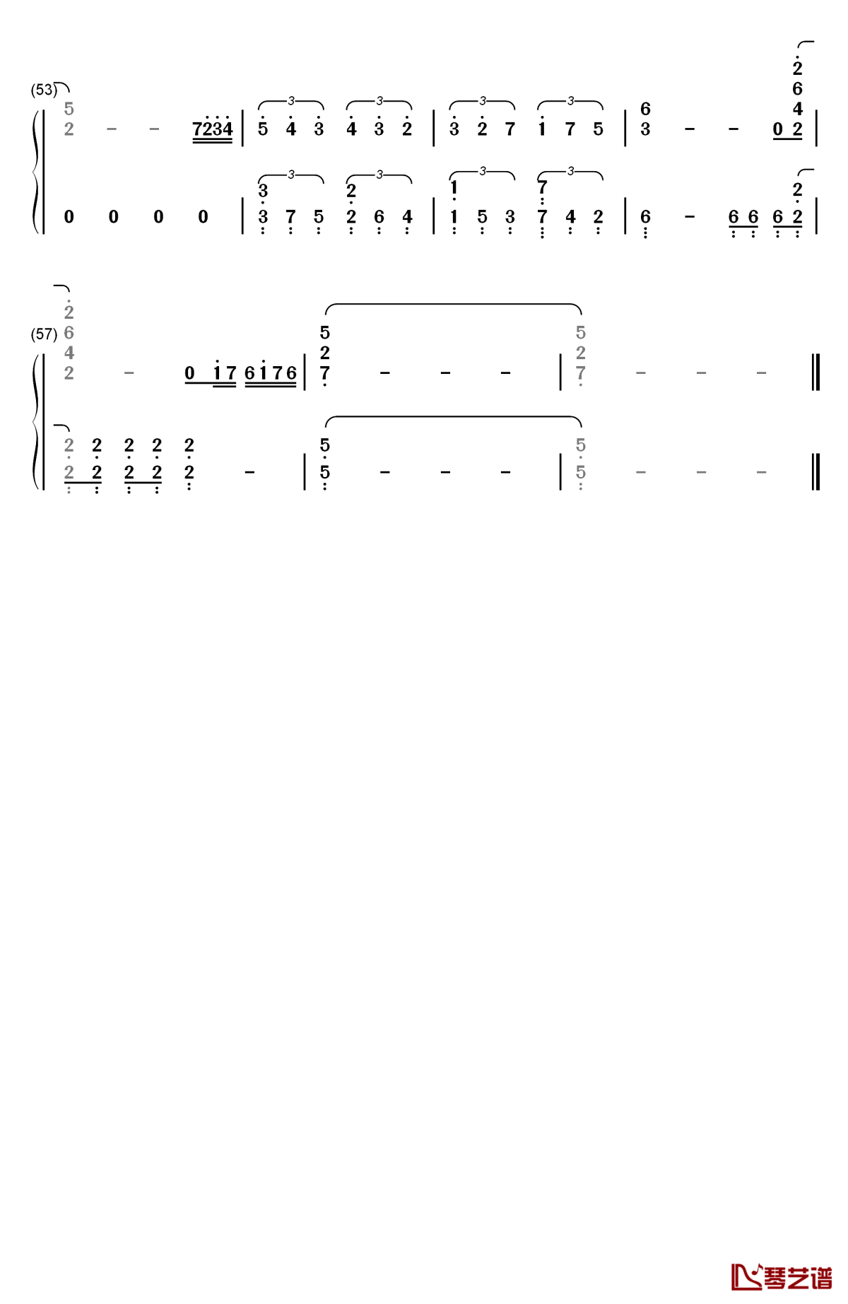 アザレア钢琴简谱-数字双手-nano.ripe4