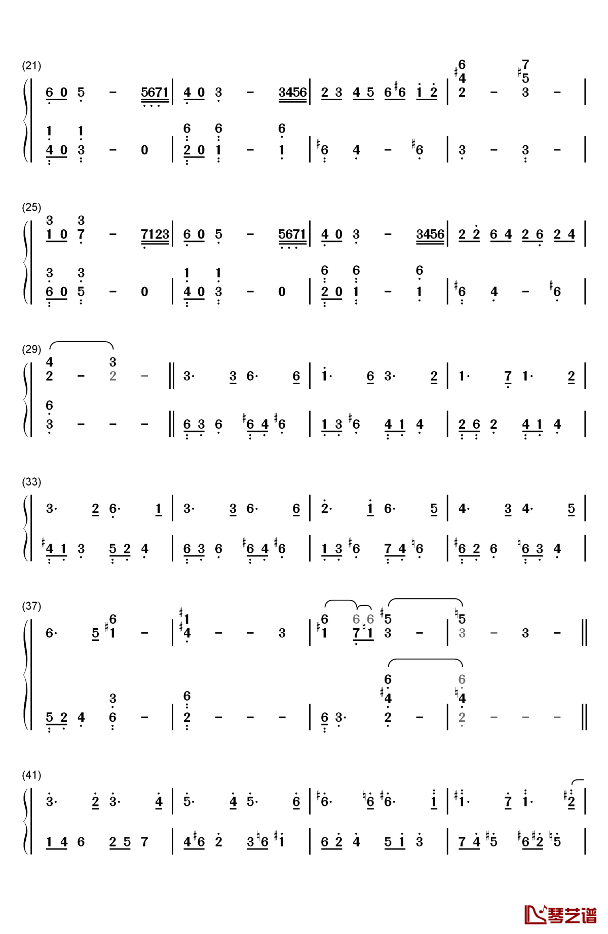 energy flow钢琴简谱-数字双手-坂本龙一2