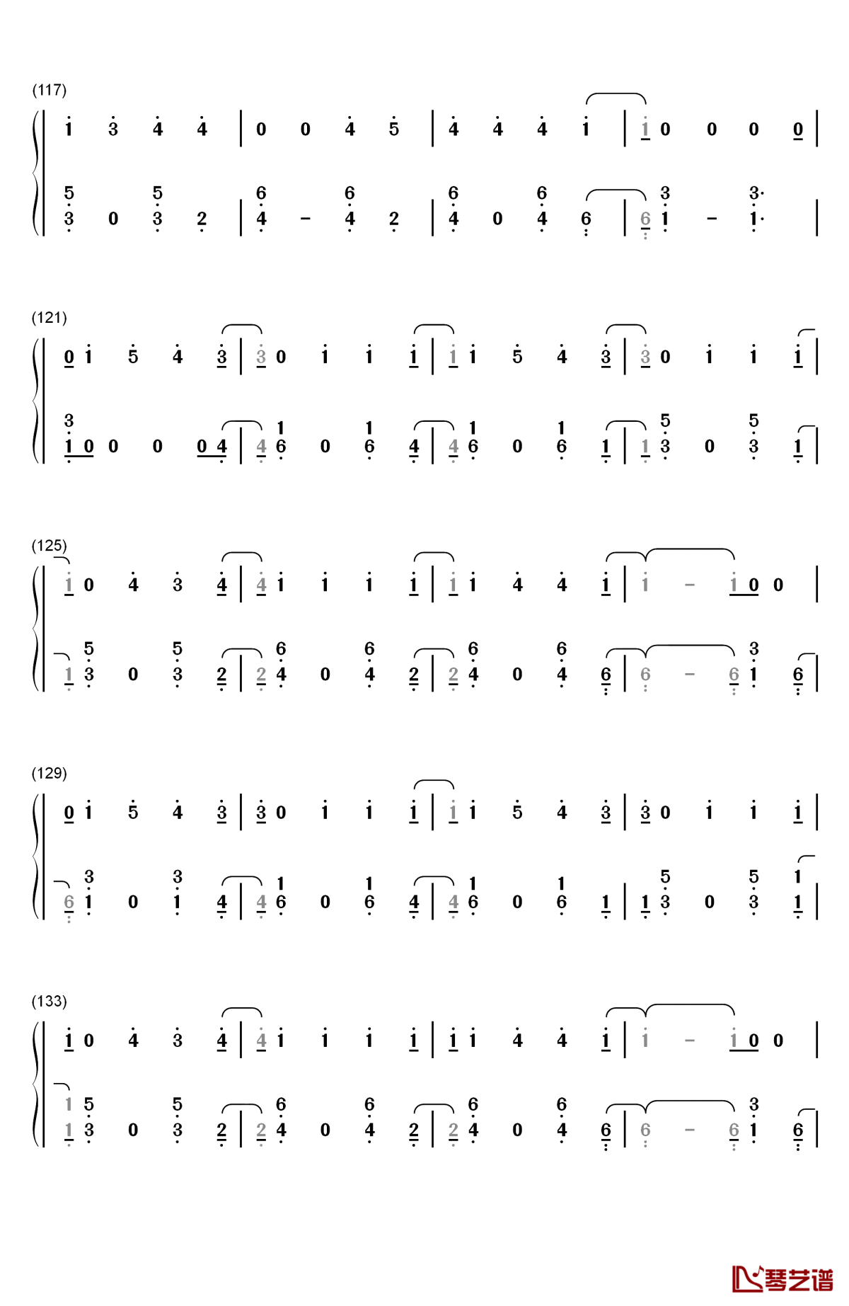 bella钢琴简谱-数字双手-wolfine7