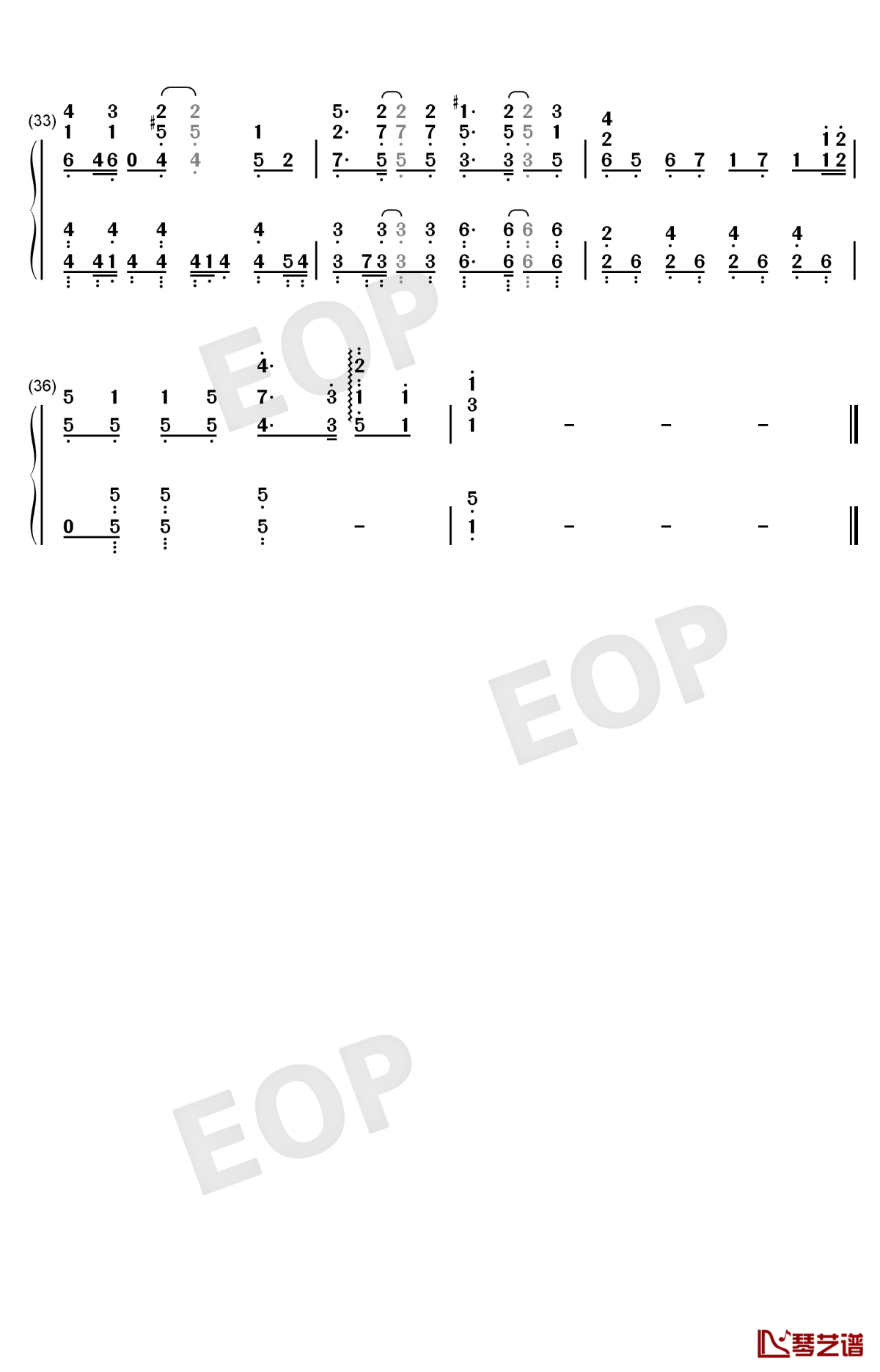 小さな想い钢琴简谱-数字双手-高桥李依3