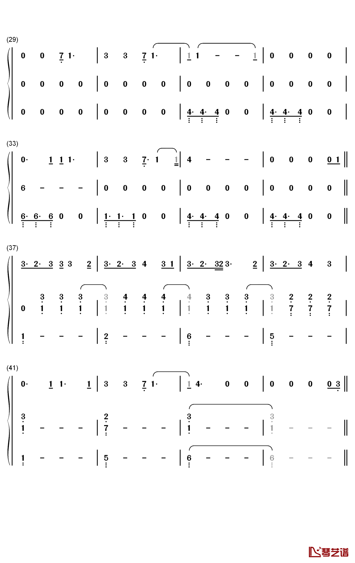 alcohol you钢琴简谱-数字双手-roxen3