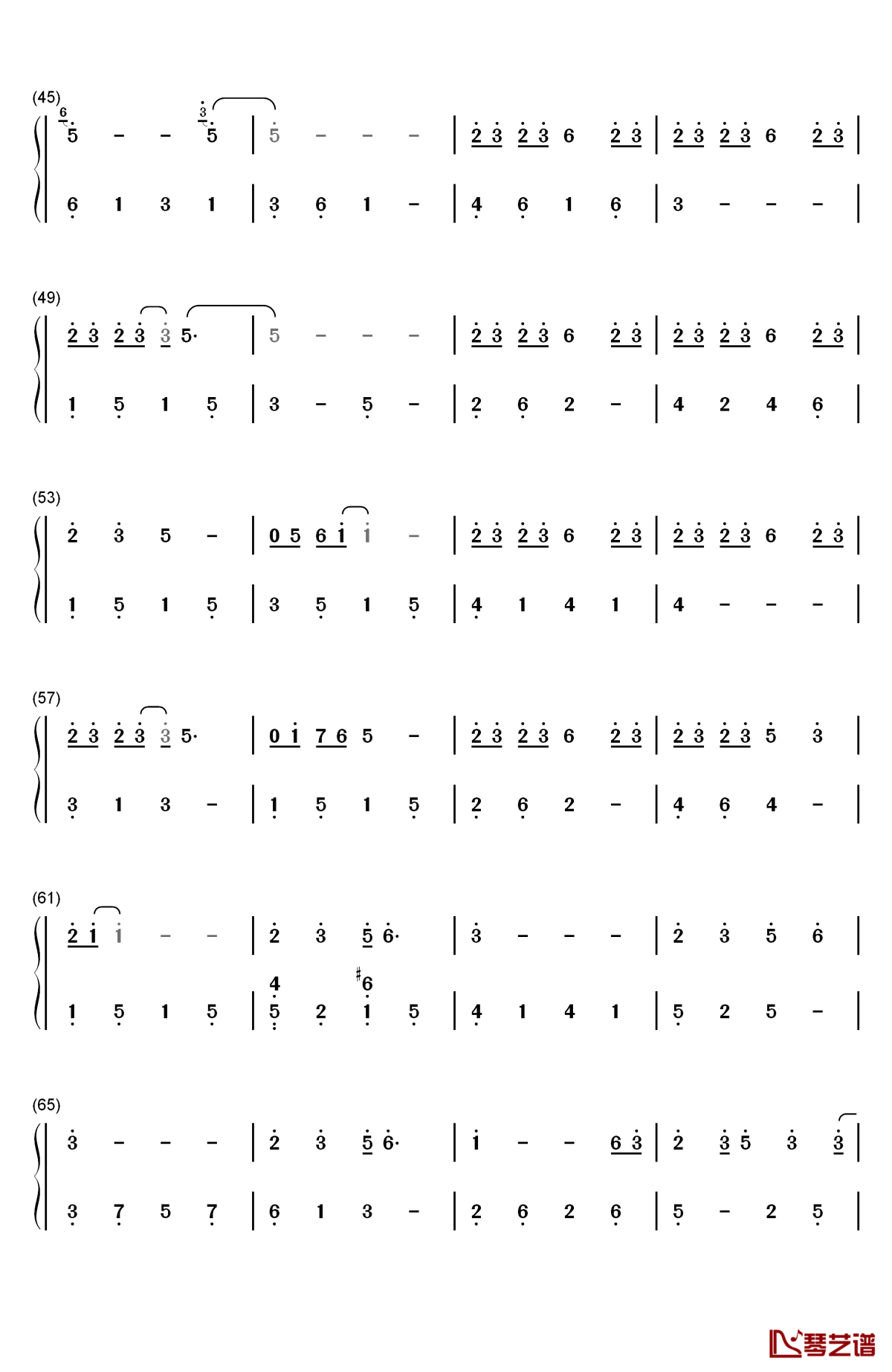 关键词钢琴简谱-数字双手-林俊杰3