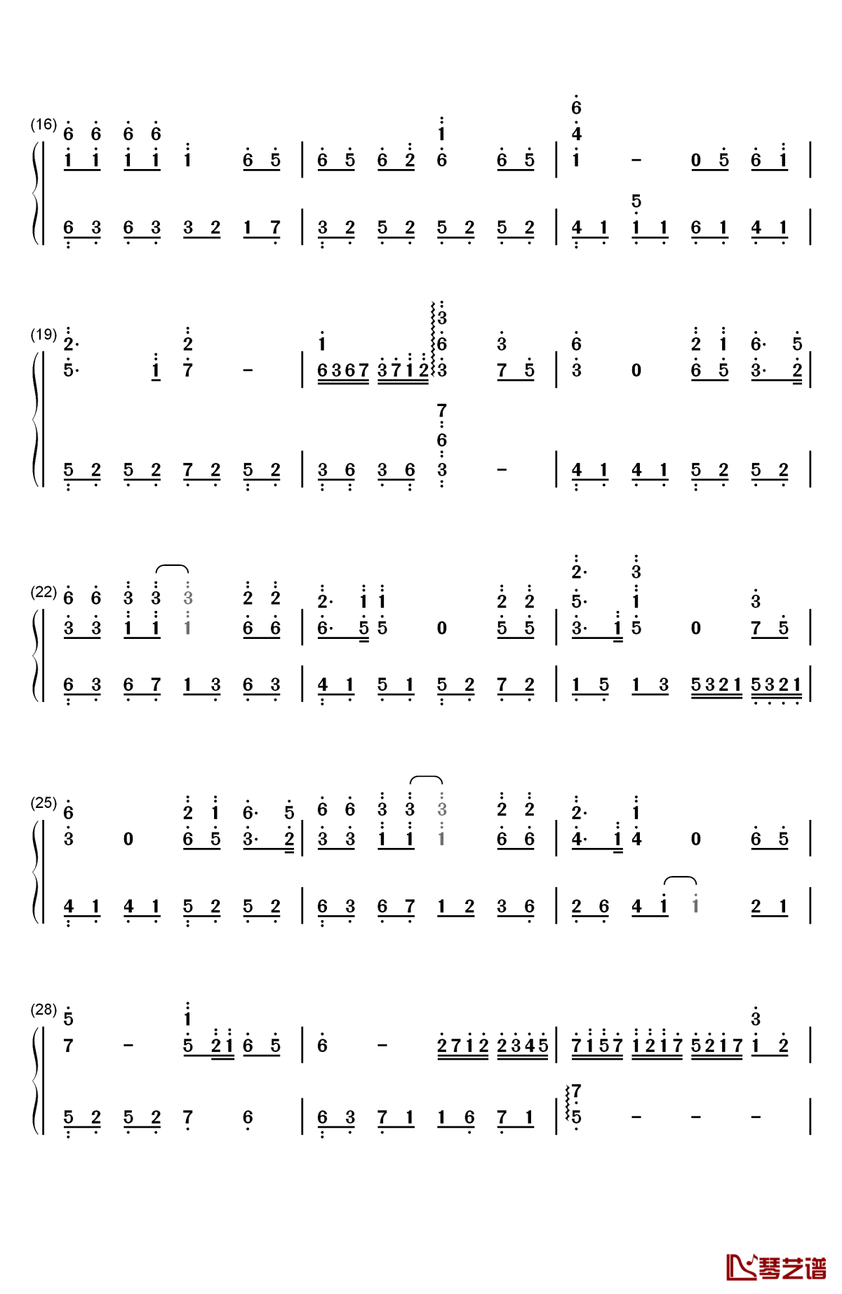 一番绮丽な私を钢琴简谱-数字双手-中岛美嘉2