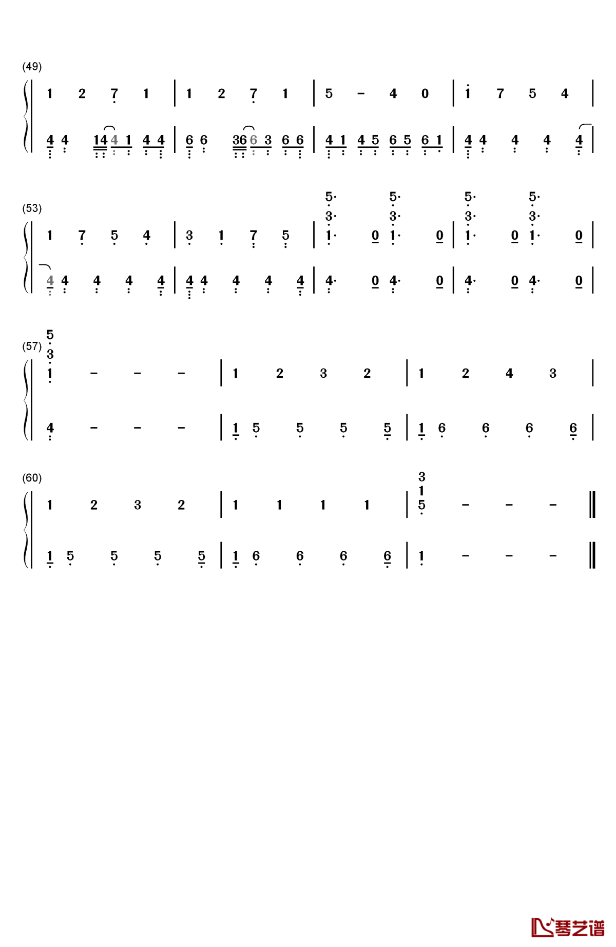 falling slowly钢琴简谱-数字双手-格伦·汉塞德  玛可塔·伊尔格洛娃3