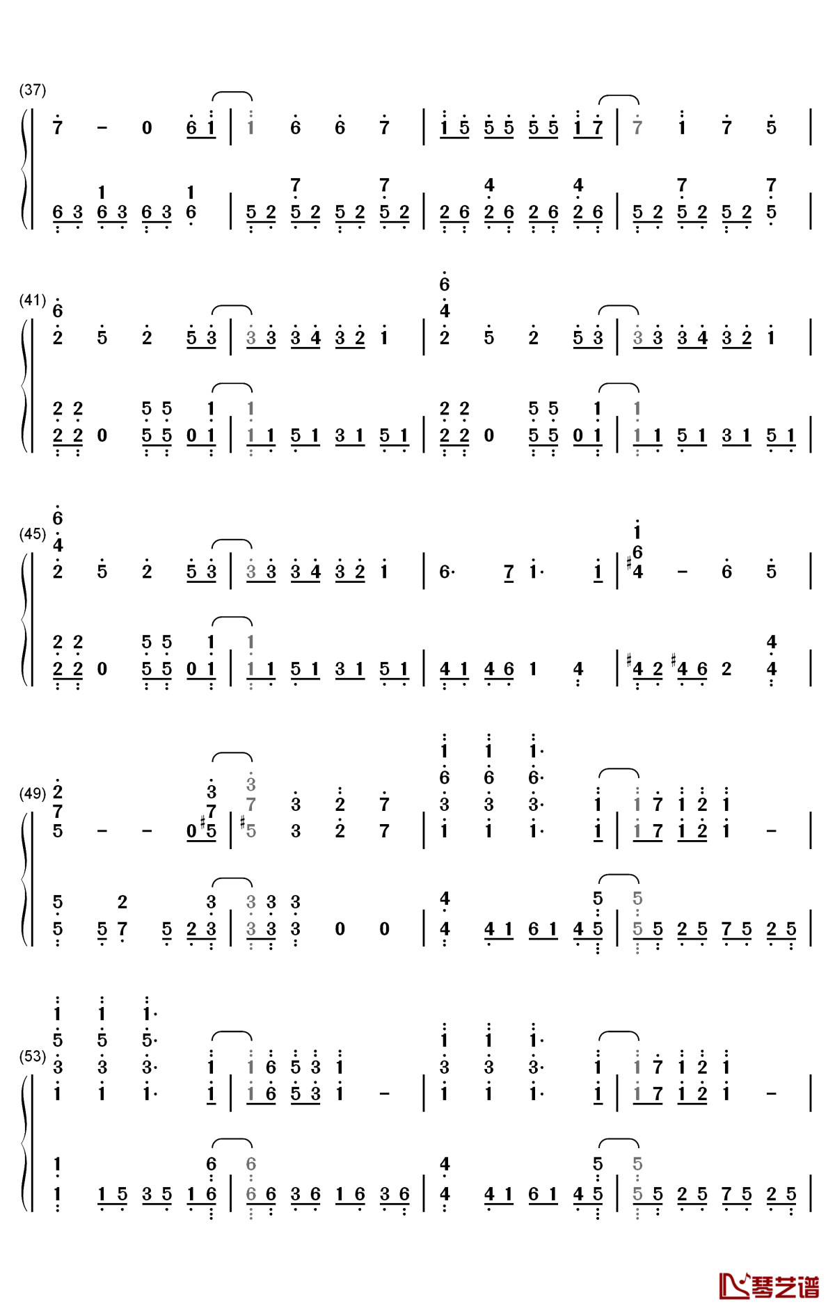 justadice钢琴简谱-数字双手-大森靖子3