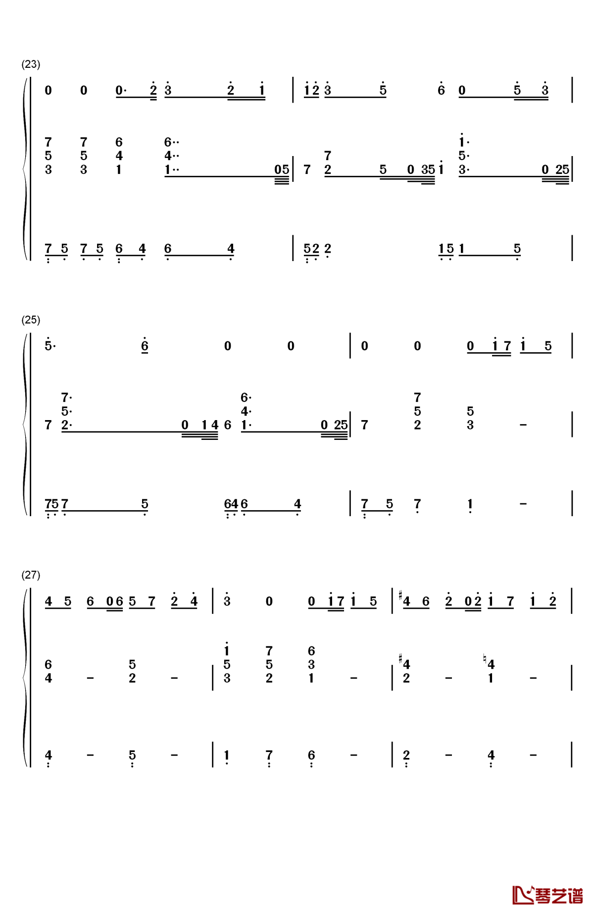 小精灵钢琴简谱-数字双手-吴青峰4