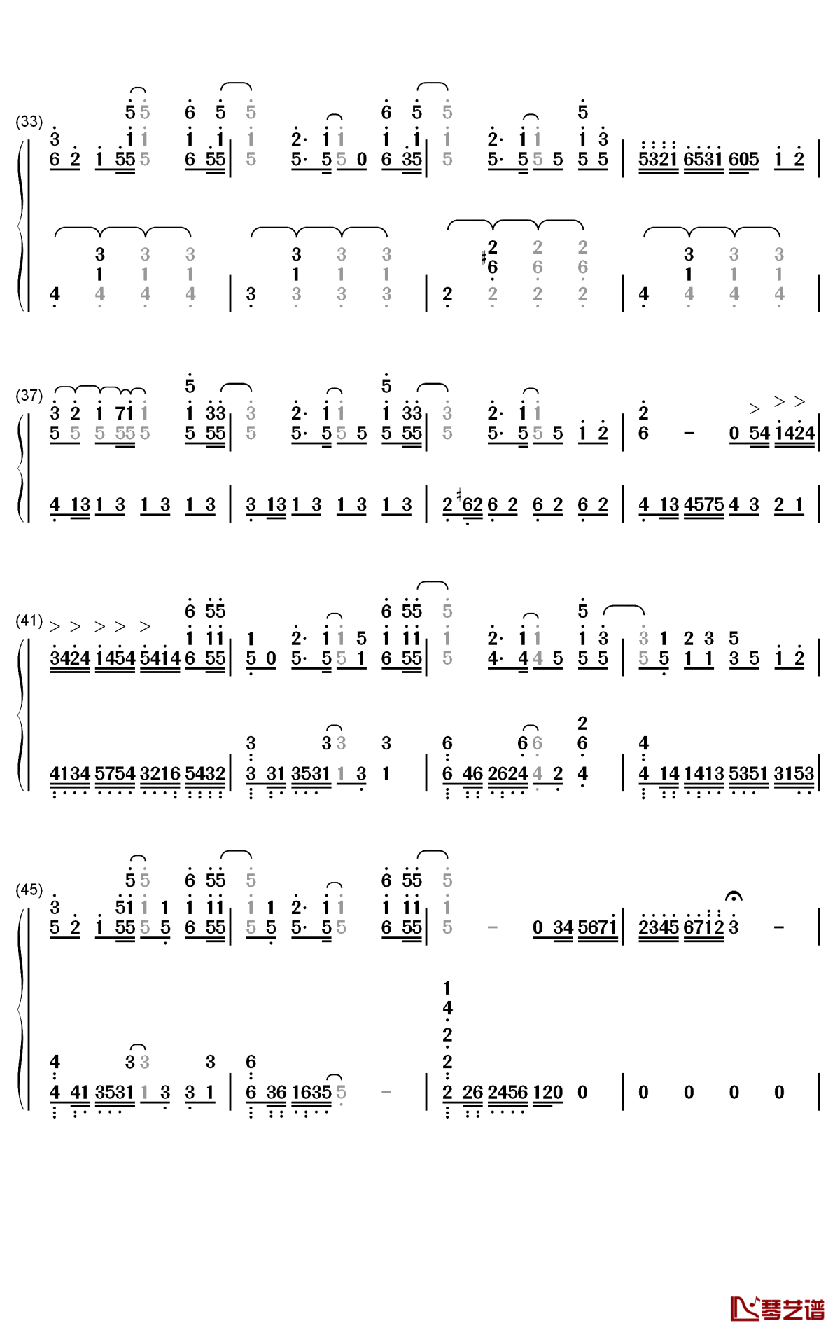 sad machine简谱-porter robinson歌曲-数字双手曲谱3