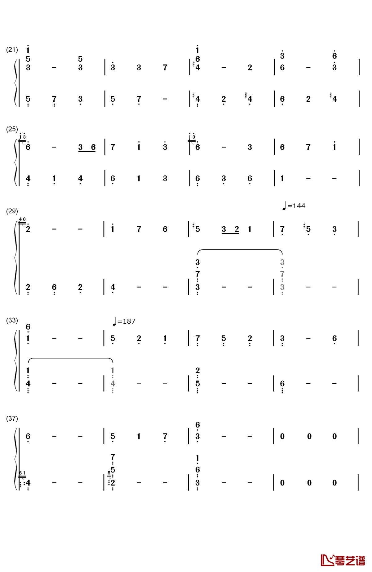 绿眼のジェラシー钢琴简谱-数字双手-东方project2