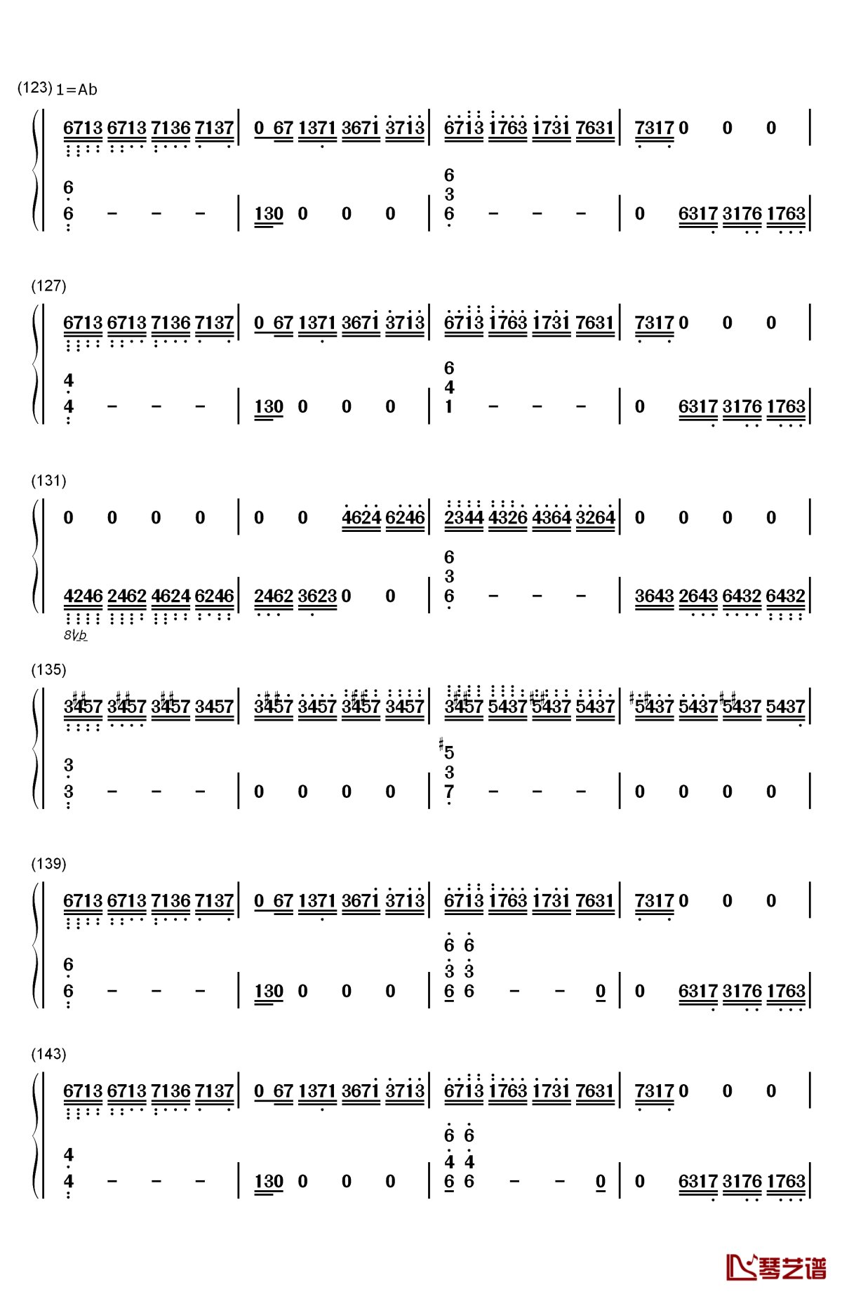 千年の孤独钢琴简谱-数字双手-东方project7